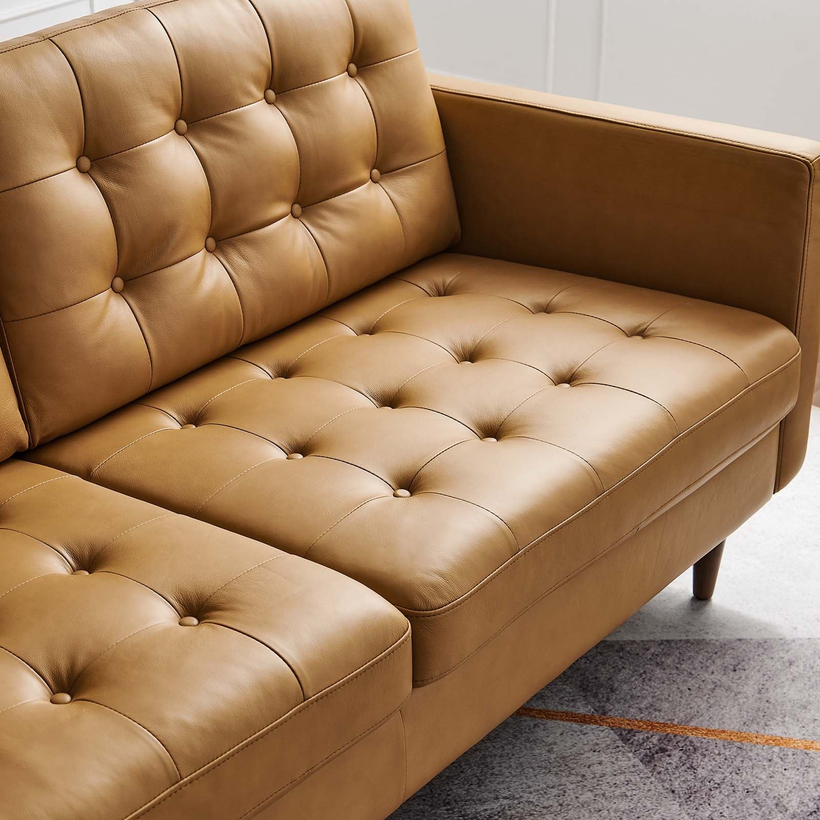 Exalt Tufted Leather Sofa by Modway