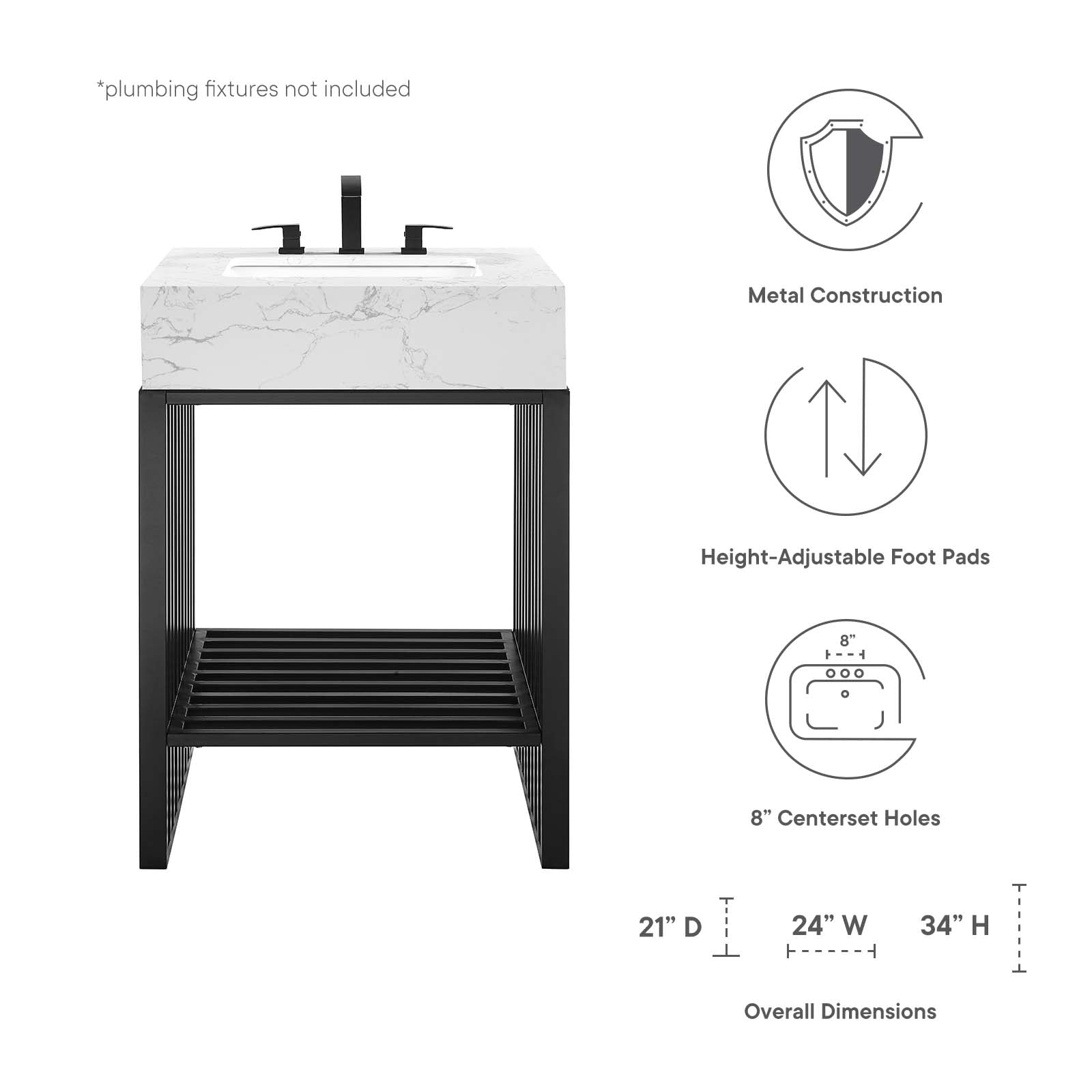 Gridiron 24" Bathroom Vanity by Modway