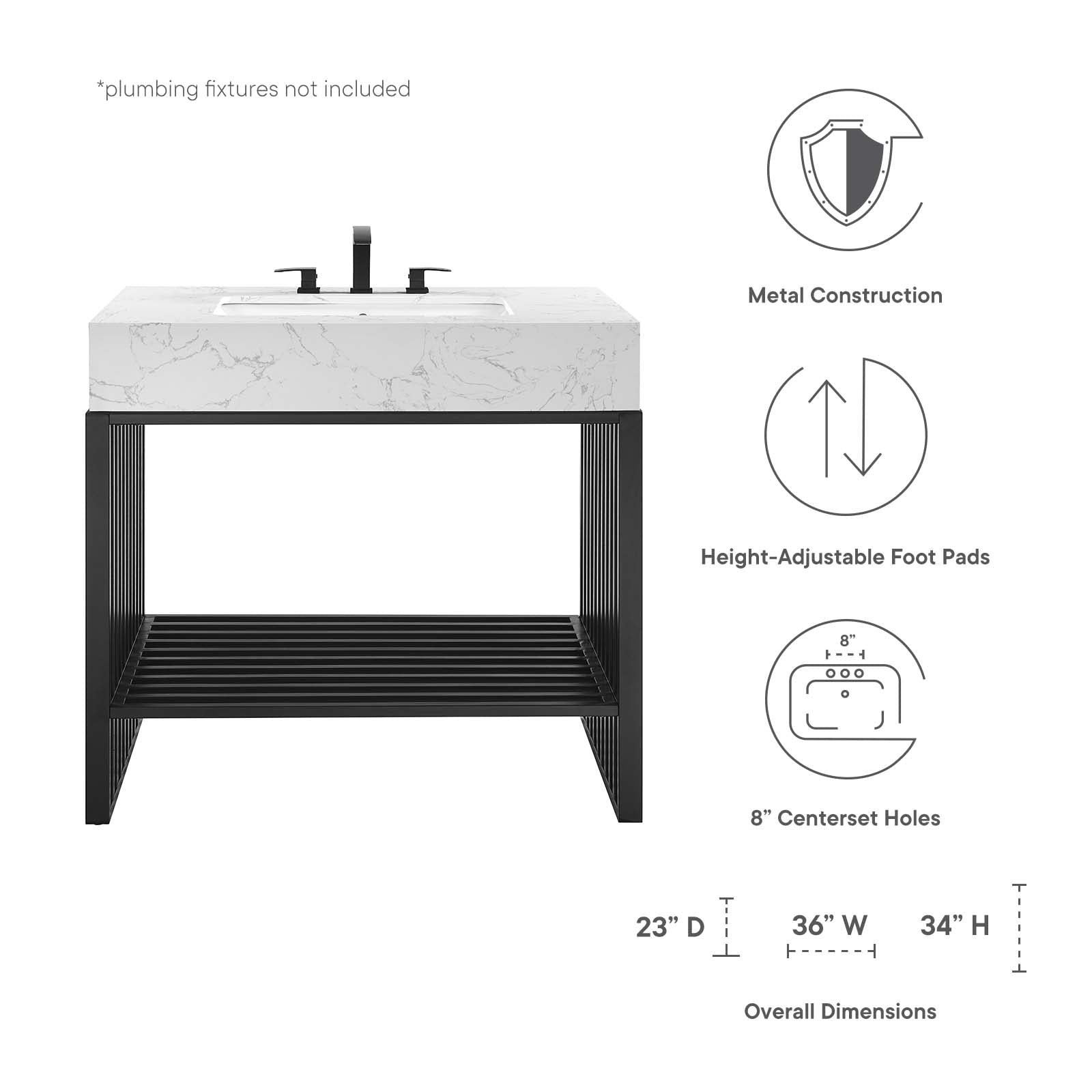 Gridiron 36" Bathroom Vanity by Modway