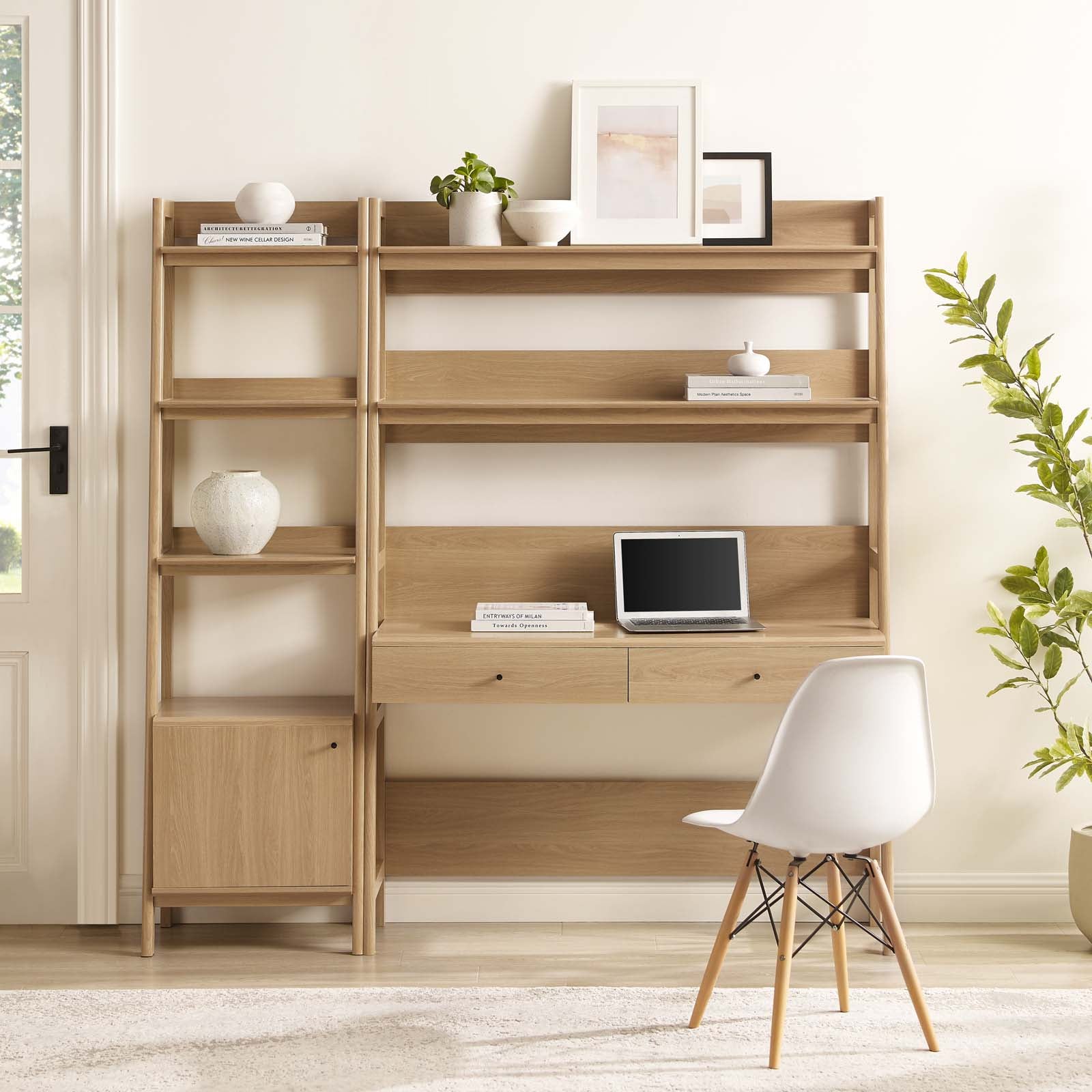 Bixby 2-Piece Wood Office Desk and Bookshelf by Modway