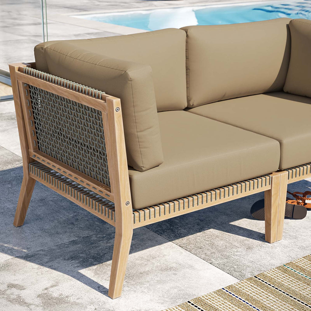 Clearwater Outdoor Patio Teak Wood Loveseat by Modway