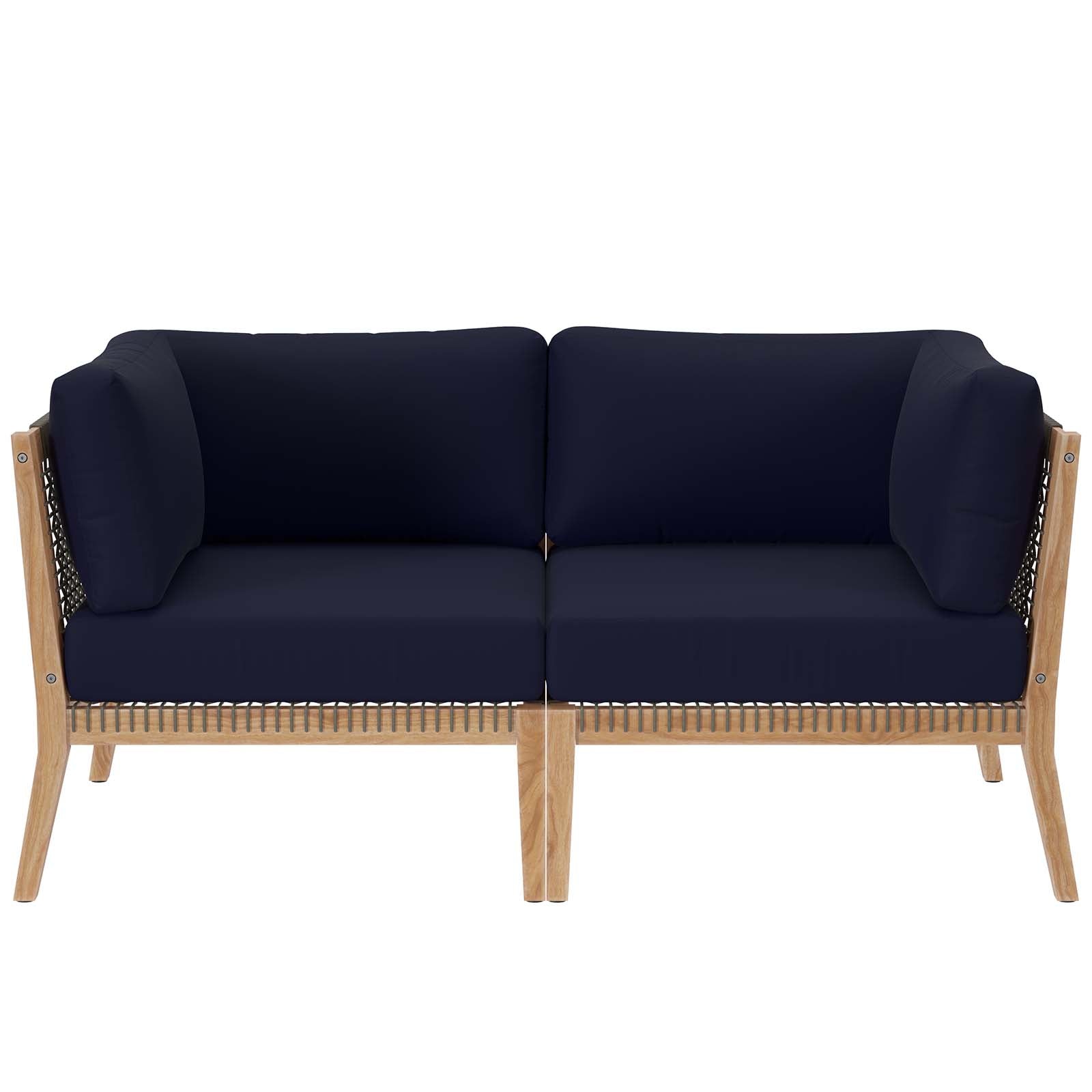 Clearwater Outdoor Patio Teak Wood Loveseat by Modway
