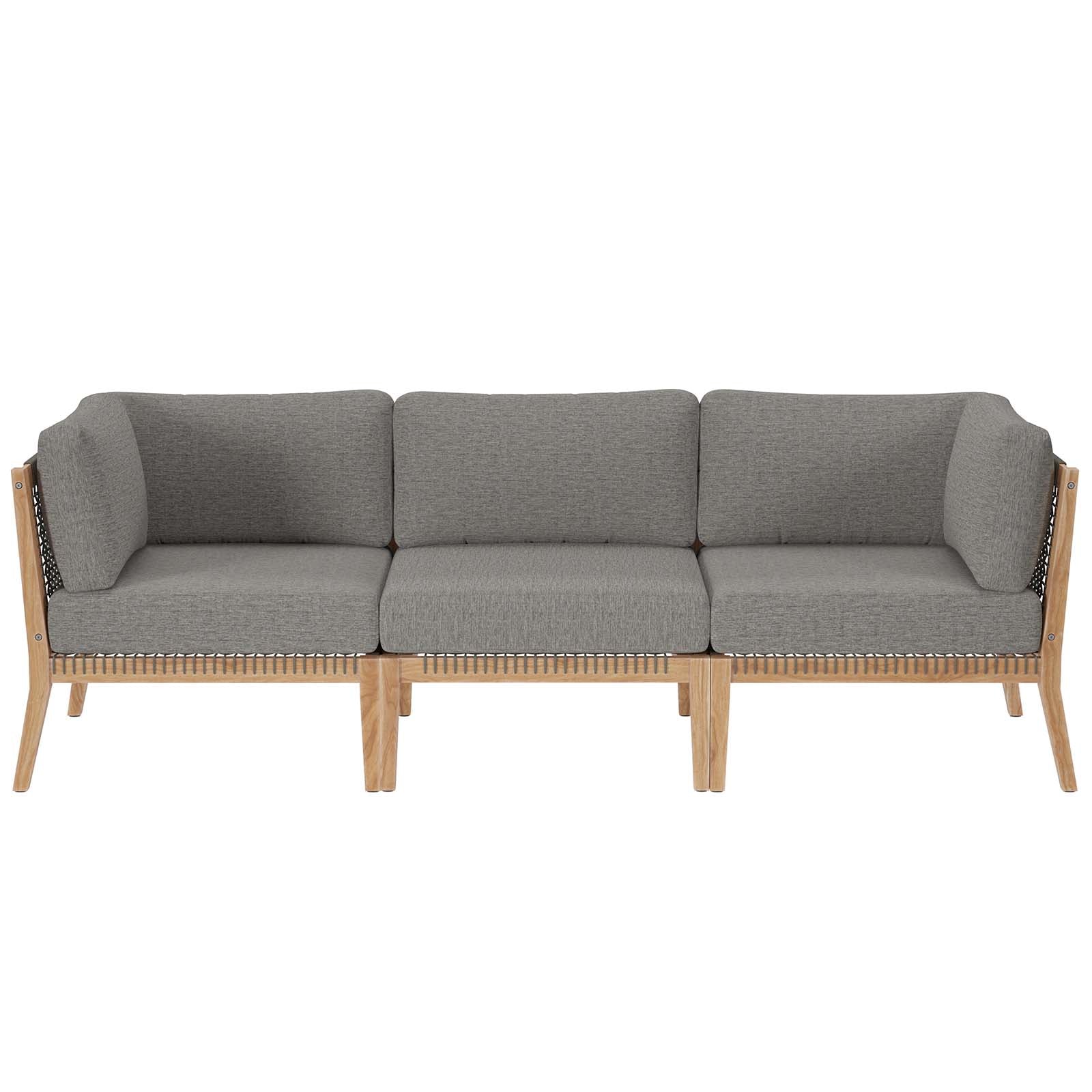 Clearwater Outdoor Patio Teak Wood Sofa by Modway