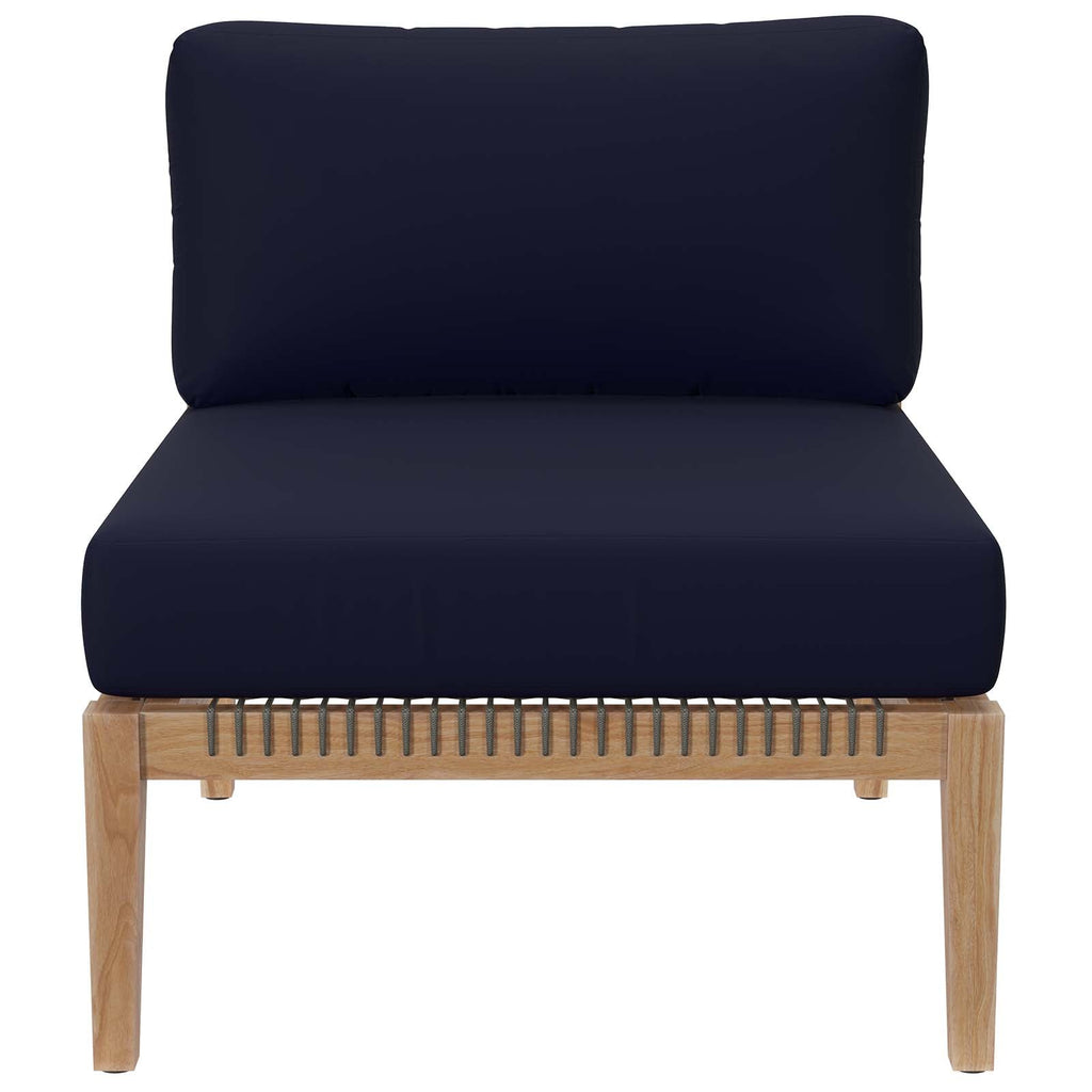 Clearwater 4-Piece Outdoor Patio Teak Wood Sectional Sofa by Modway