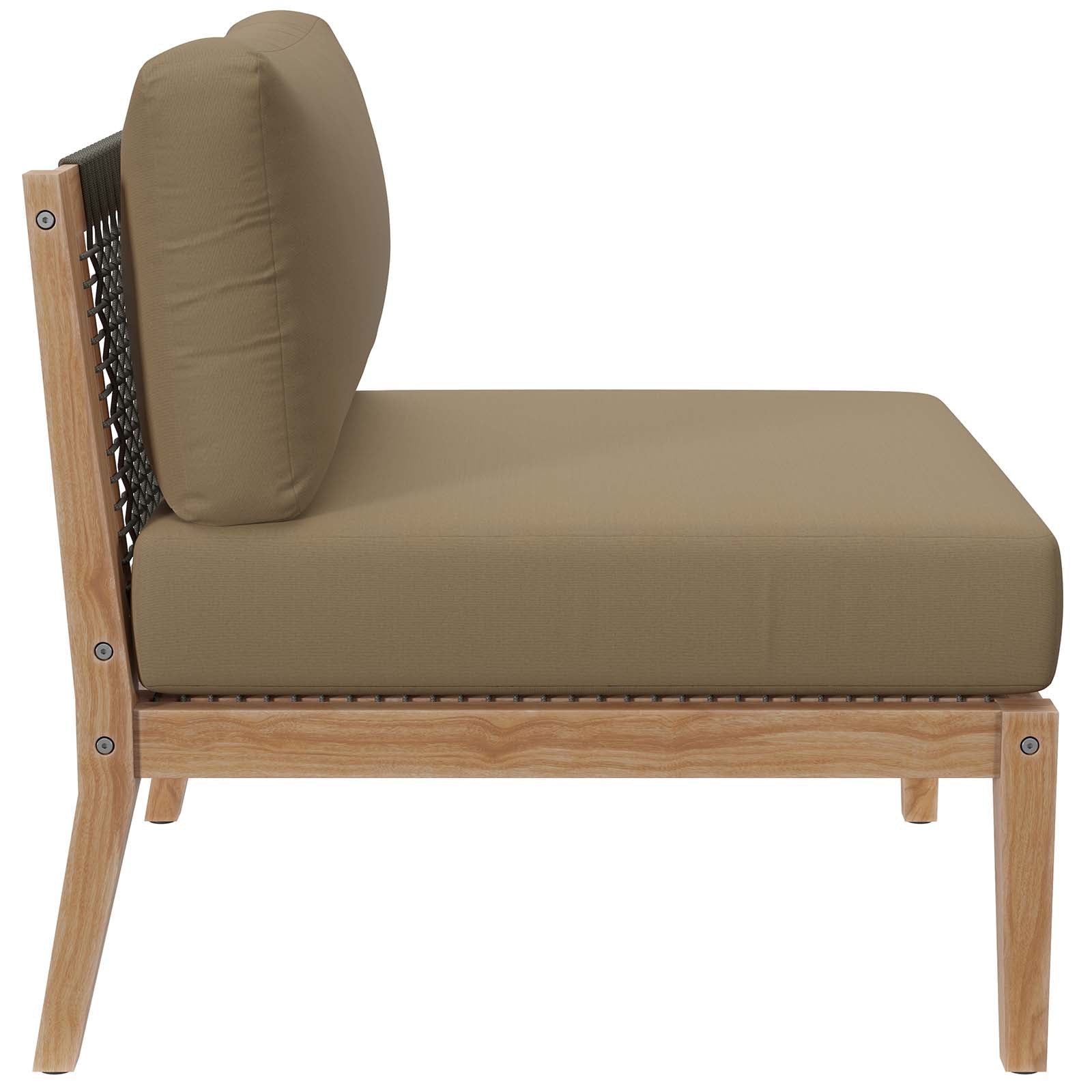Clearwater 5-Piece Outdoor Patio Teak Wood Sectional Sofa by Modway