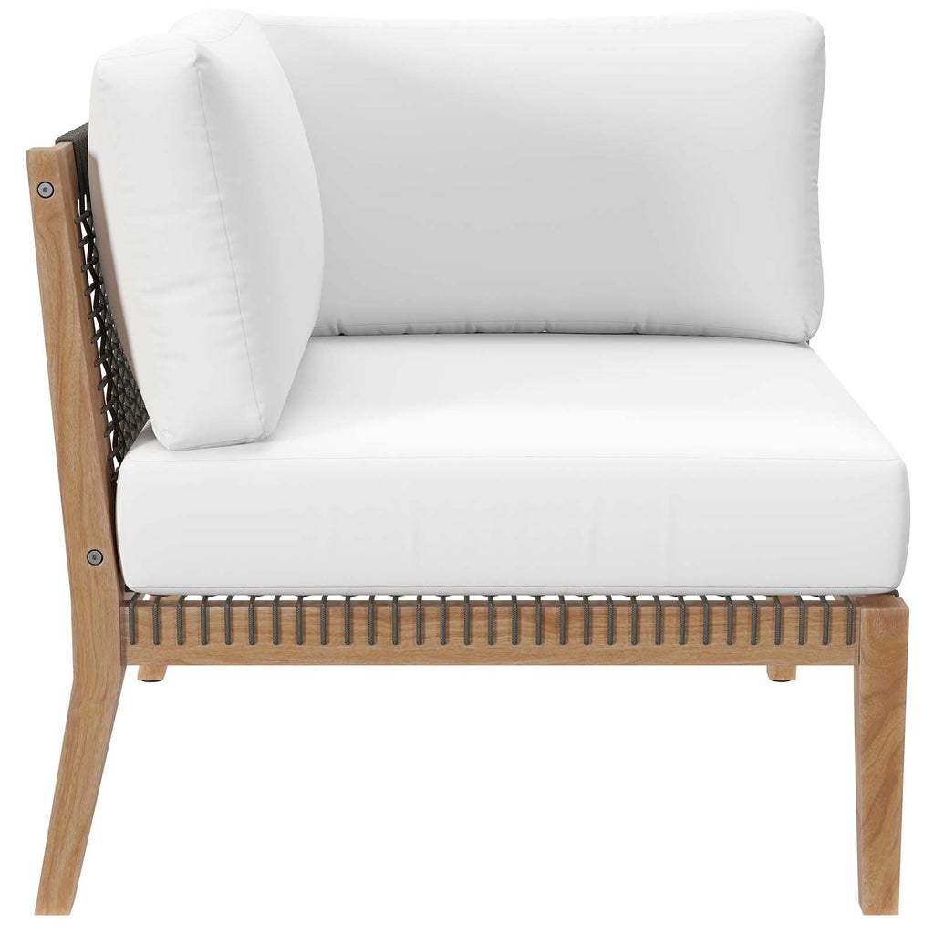 Clearwater 5-Piece Outdoor Patio Teak Wood Sectional Sofa by Modway
