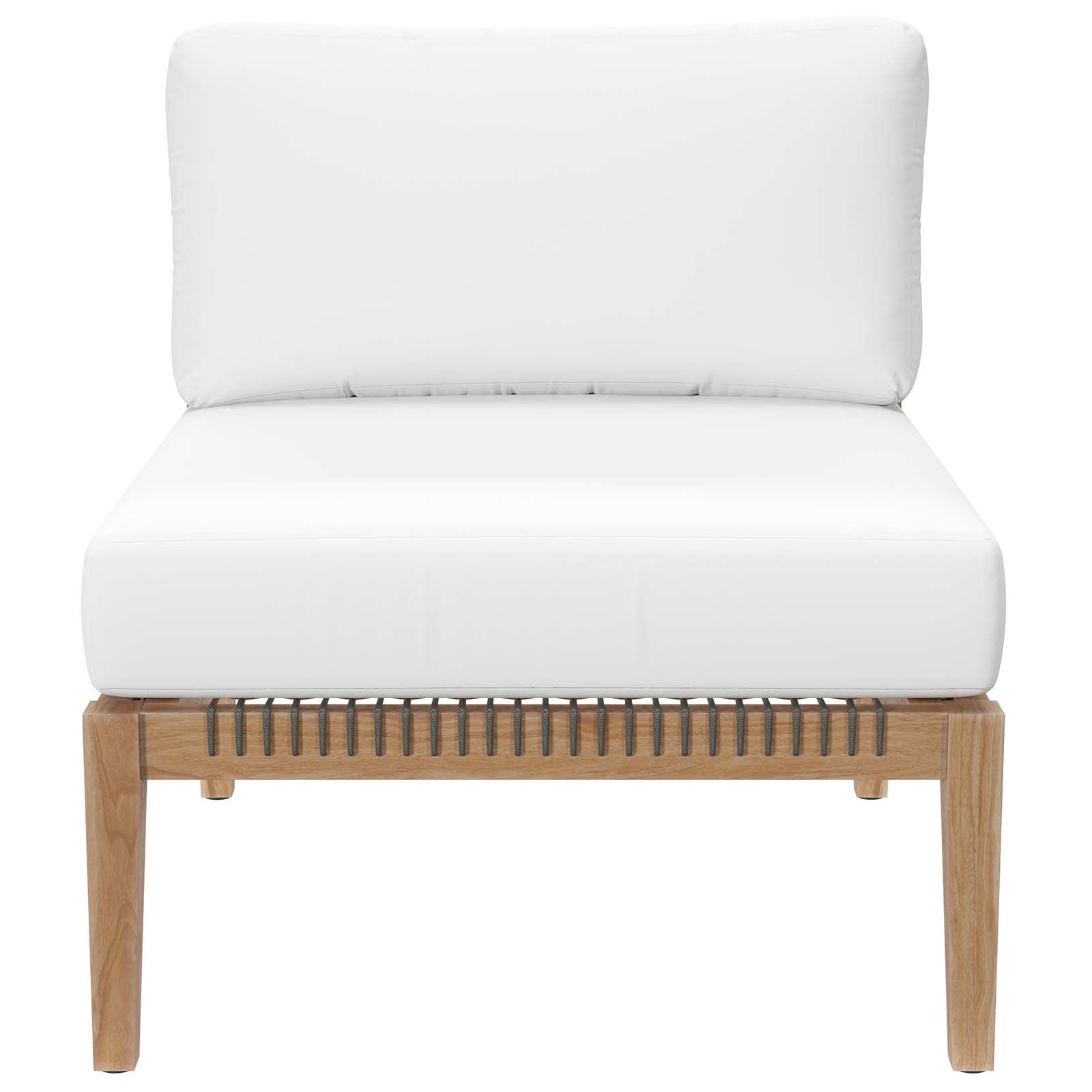 Clearwater 6-Piece Outdoor Patio Teak Wood Sectional Sofa by Modway