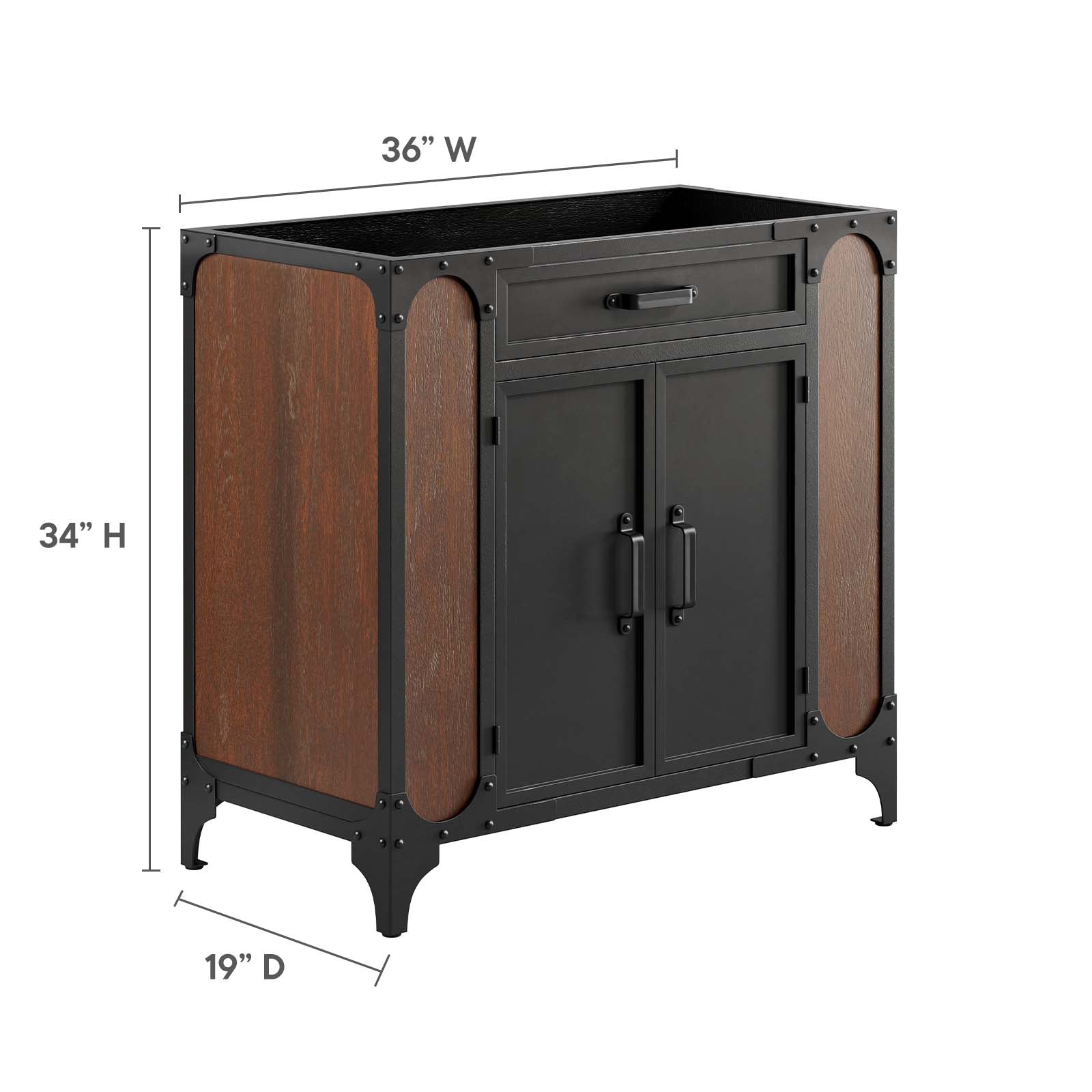 Steamforge 36" Bathroom Vanity Cabinet (Sink Basin Not Included) by Modway