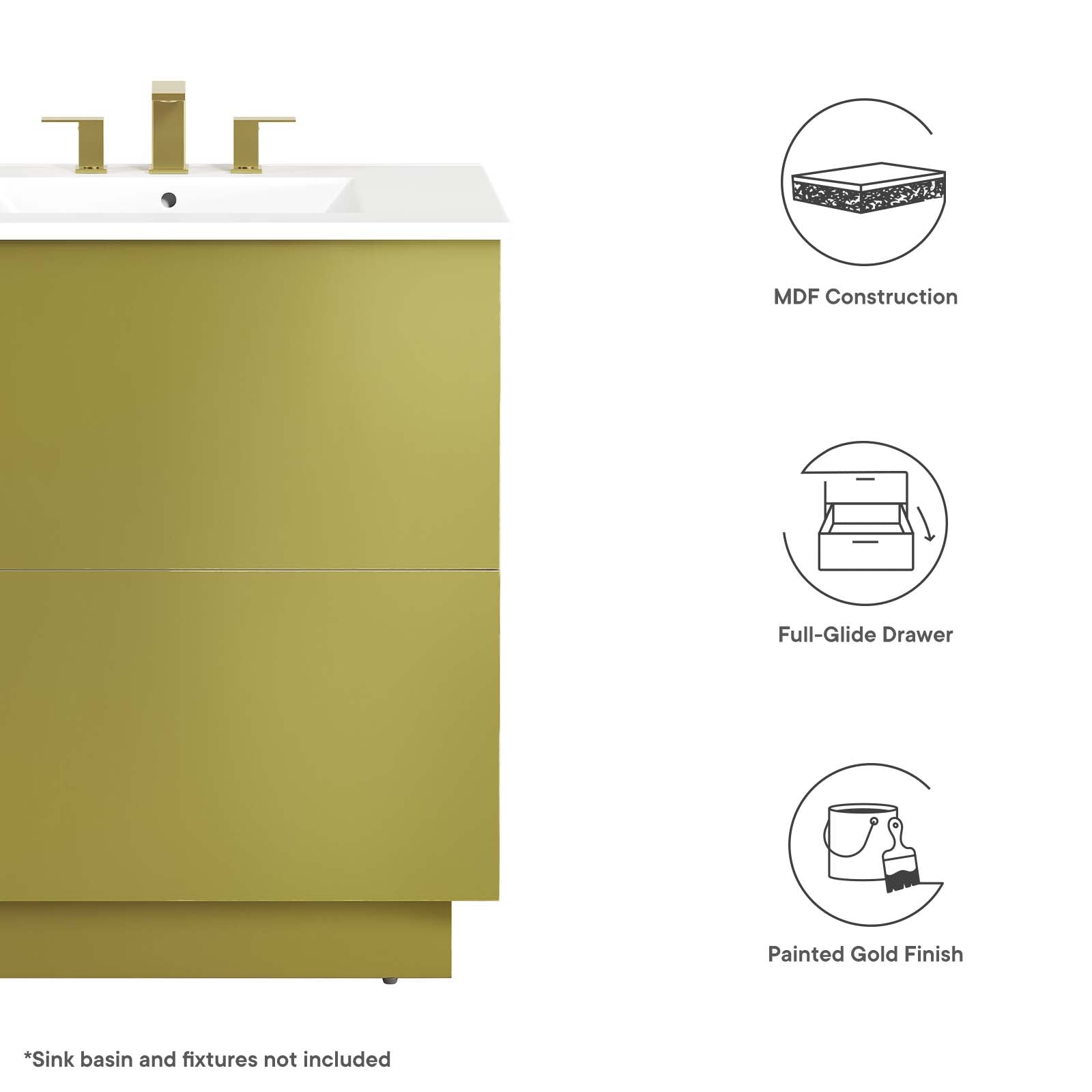 Quantum 30" Bathroom Vanity Cabinet (Sink Basin Not Included) by Modway