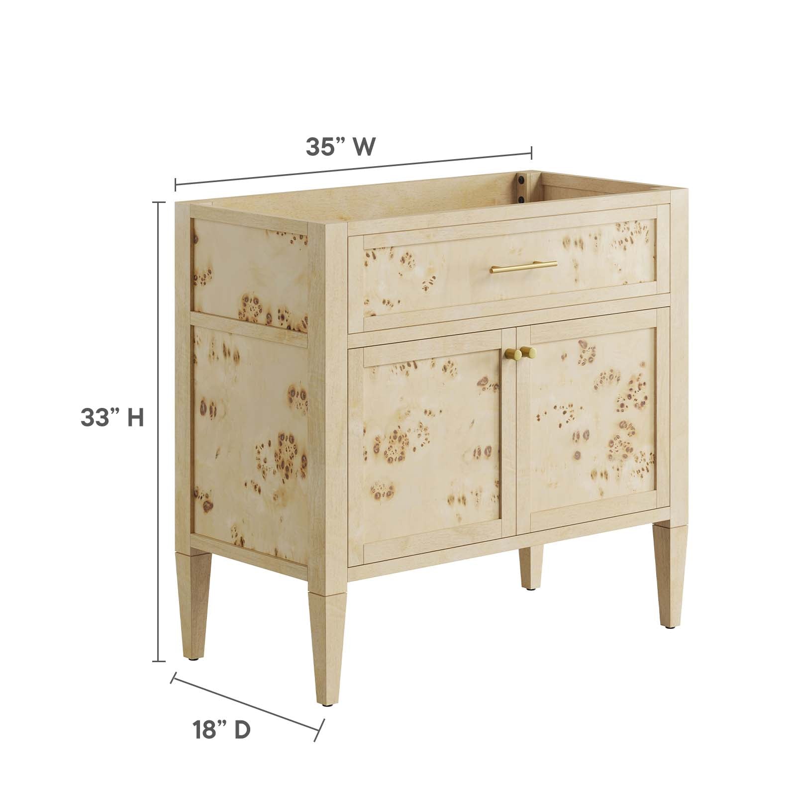 Elysian 36" Wood Bathroom Vanity Cabinet (Sink Basin Not Included) by Modway