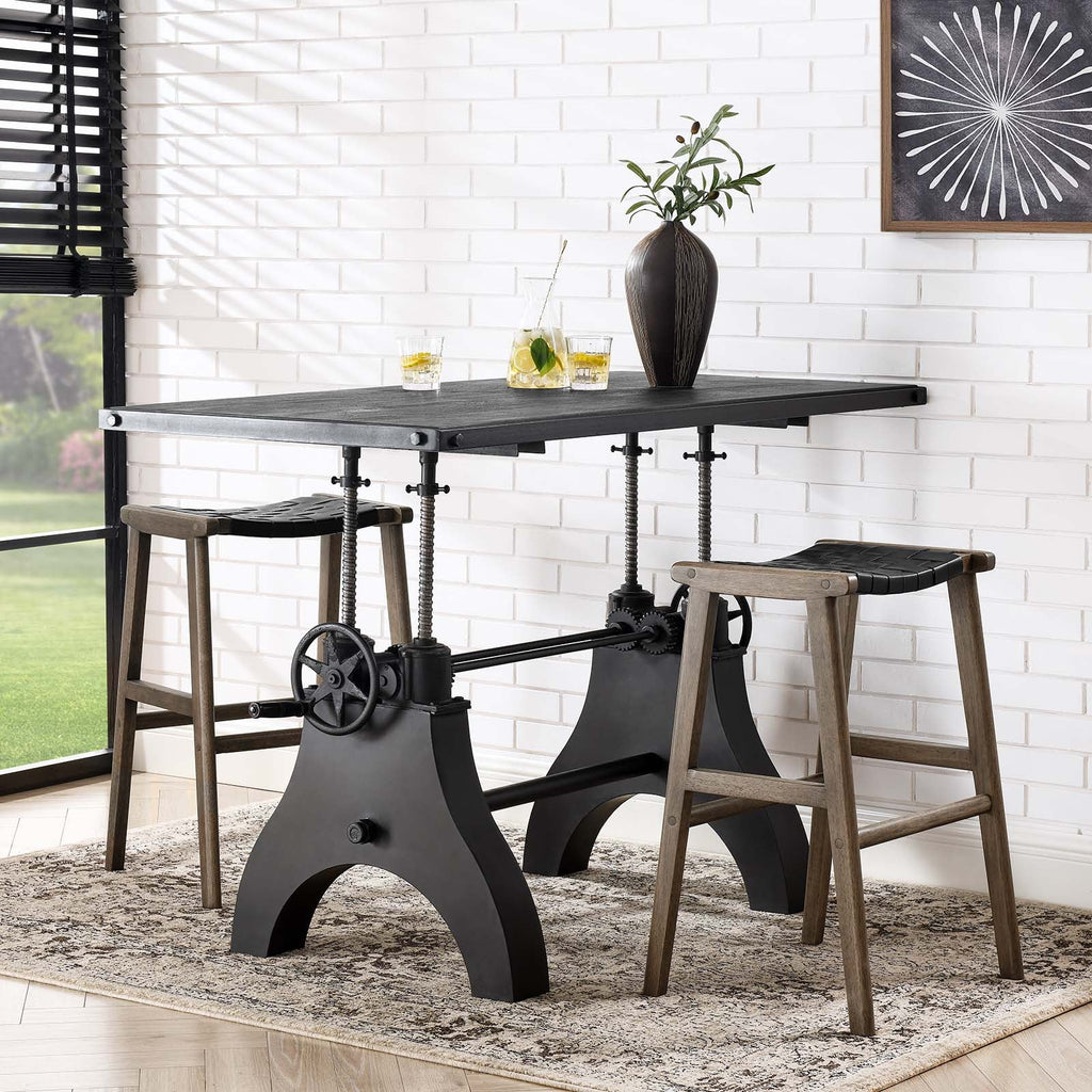 Genuine 60" Crank Adjustable Height Dining Table and Computer Desk by Modway