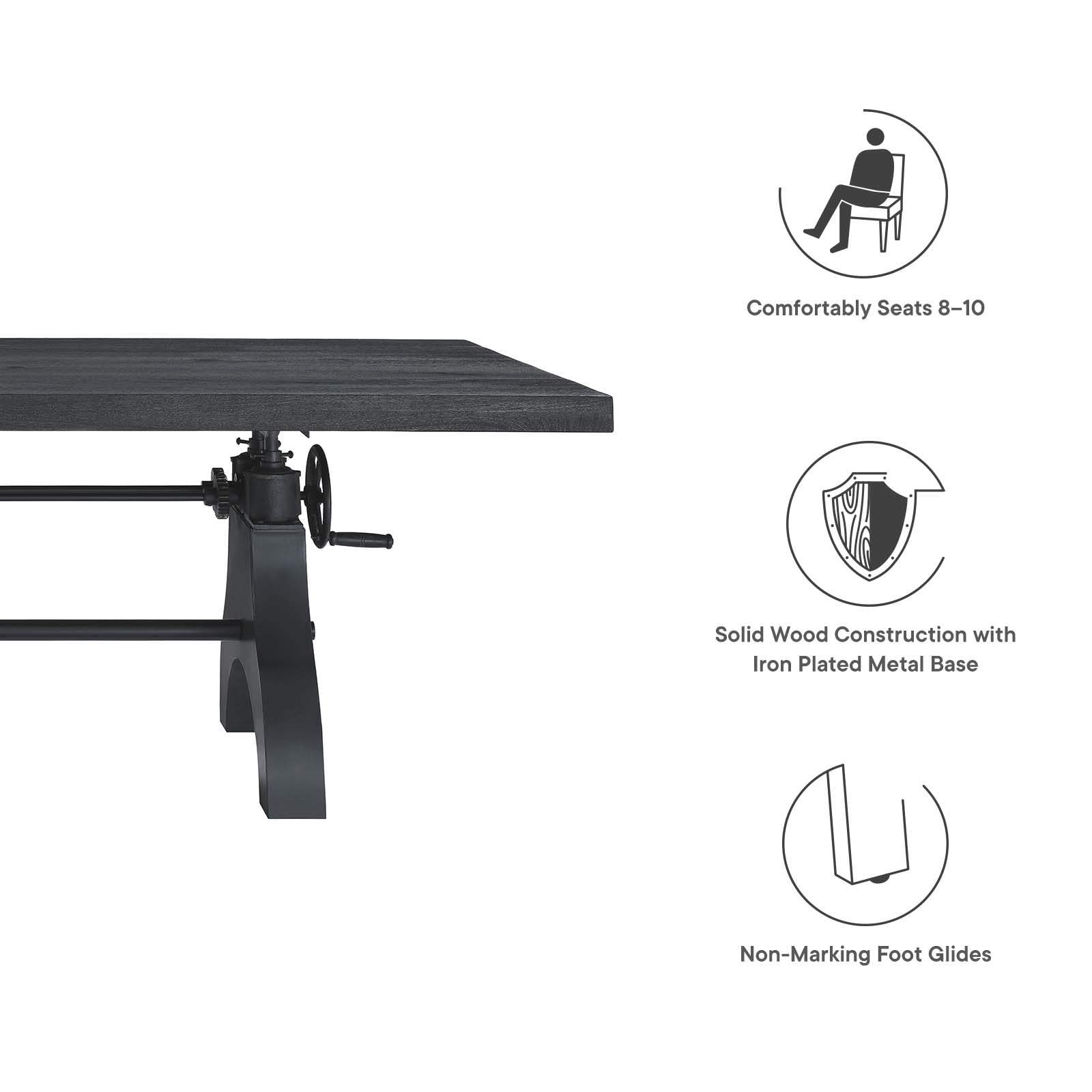 Genuine 96" Crank Adjustable Height Dining and Conference Table by Modway