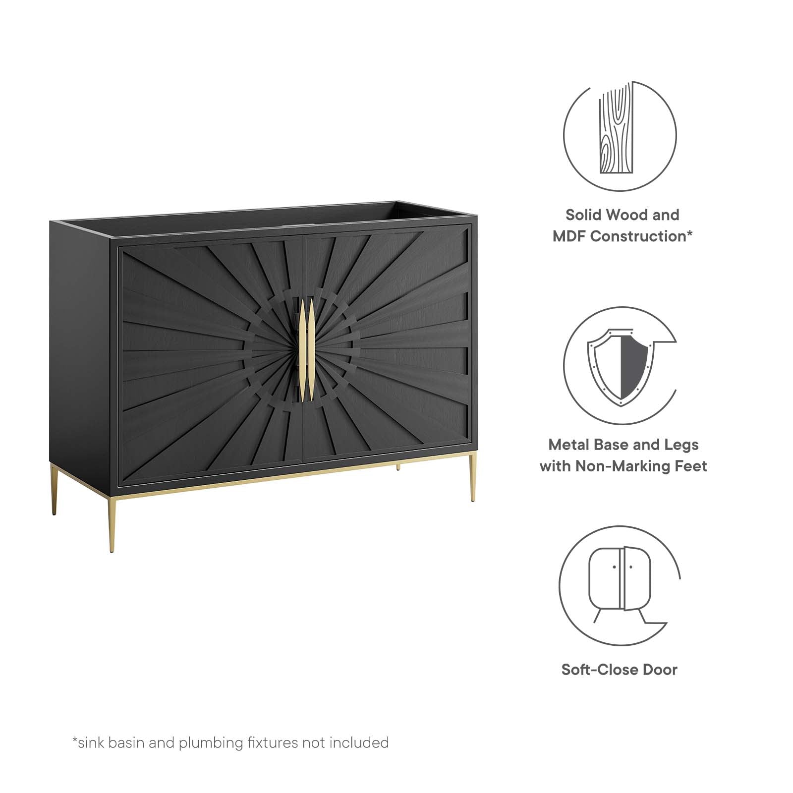 Awaken 48" Double or Single Sink Compatible (Not Included) Bathroom Vanity Cabinet by Modway