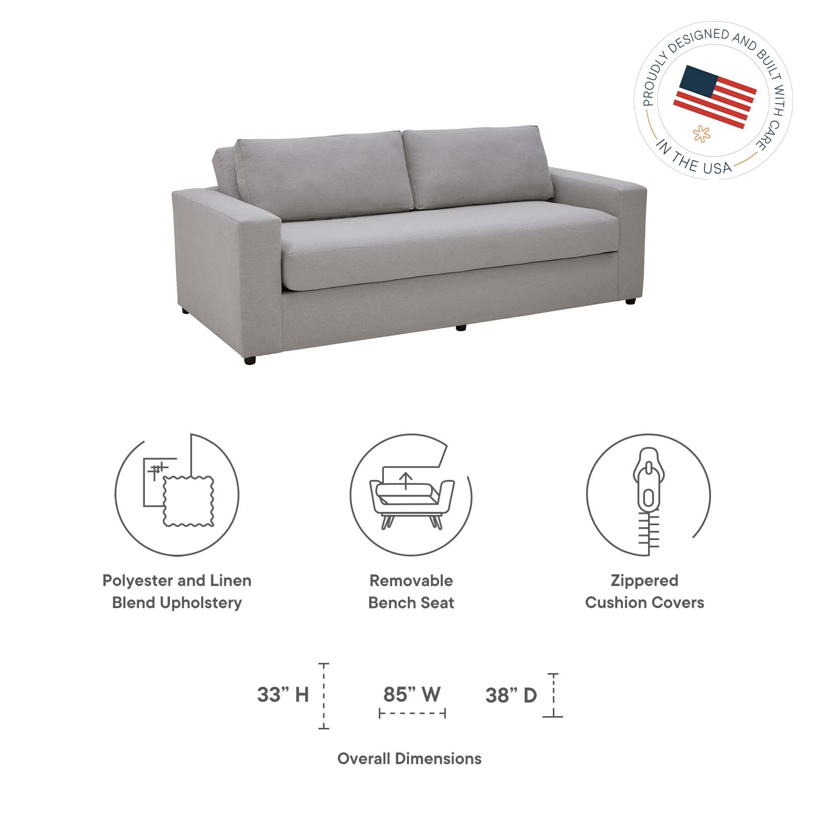 Avendale Linen Blend Sofa by Modway