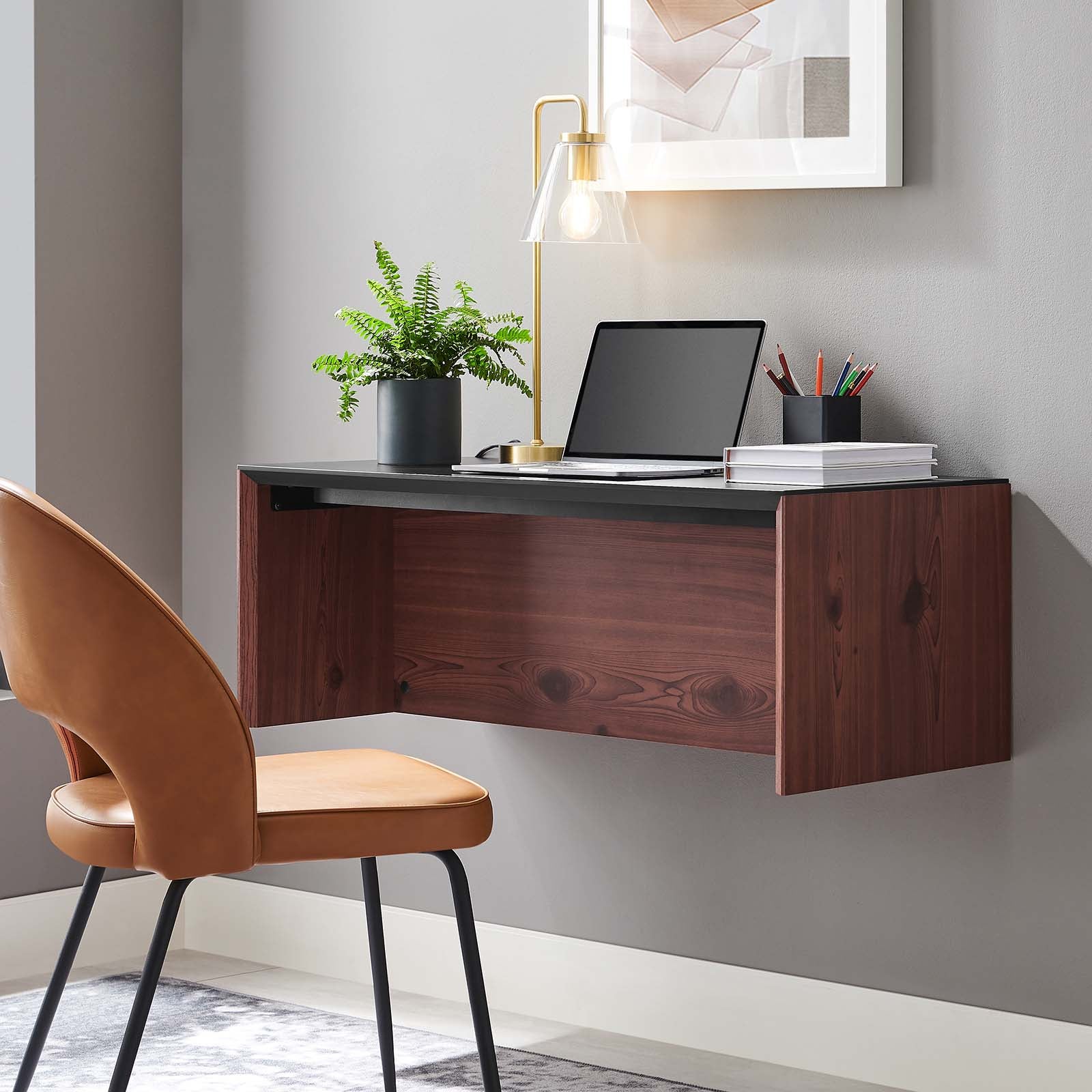 Kinetic 38" Wall-Mount Office Desk by Modway