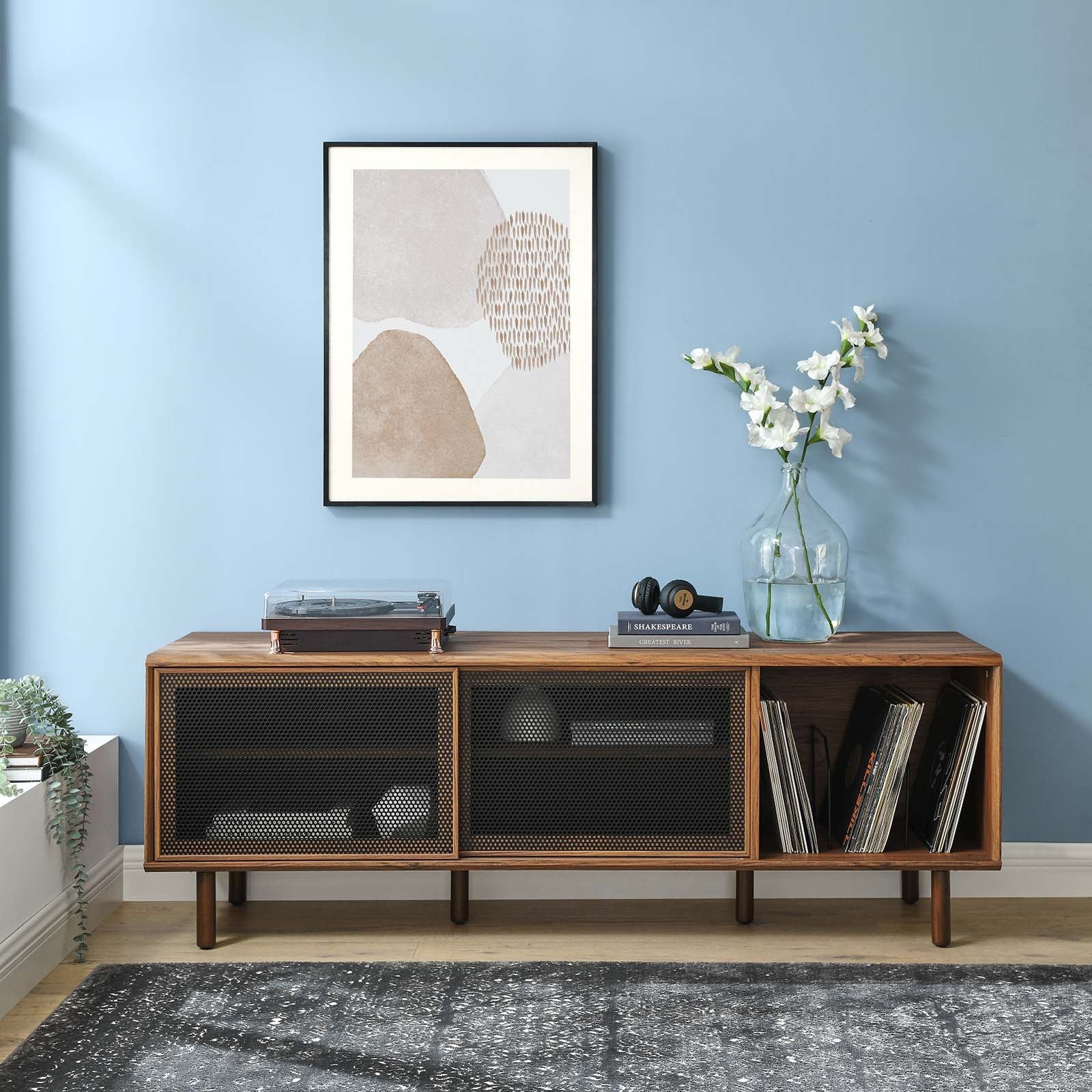 Kurtis 67" TV and Vinyl Record Stand by Modway