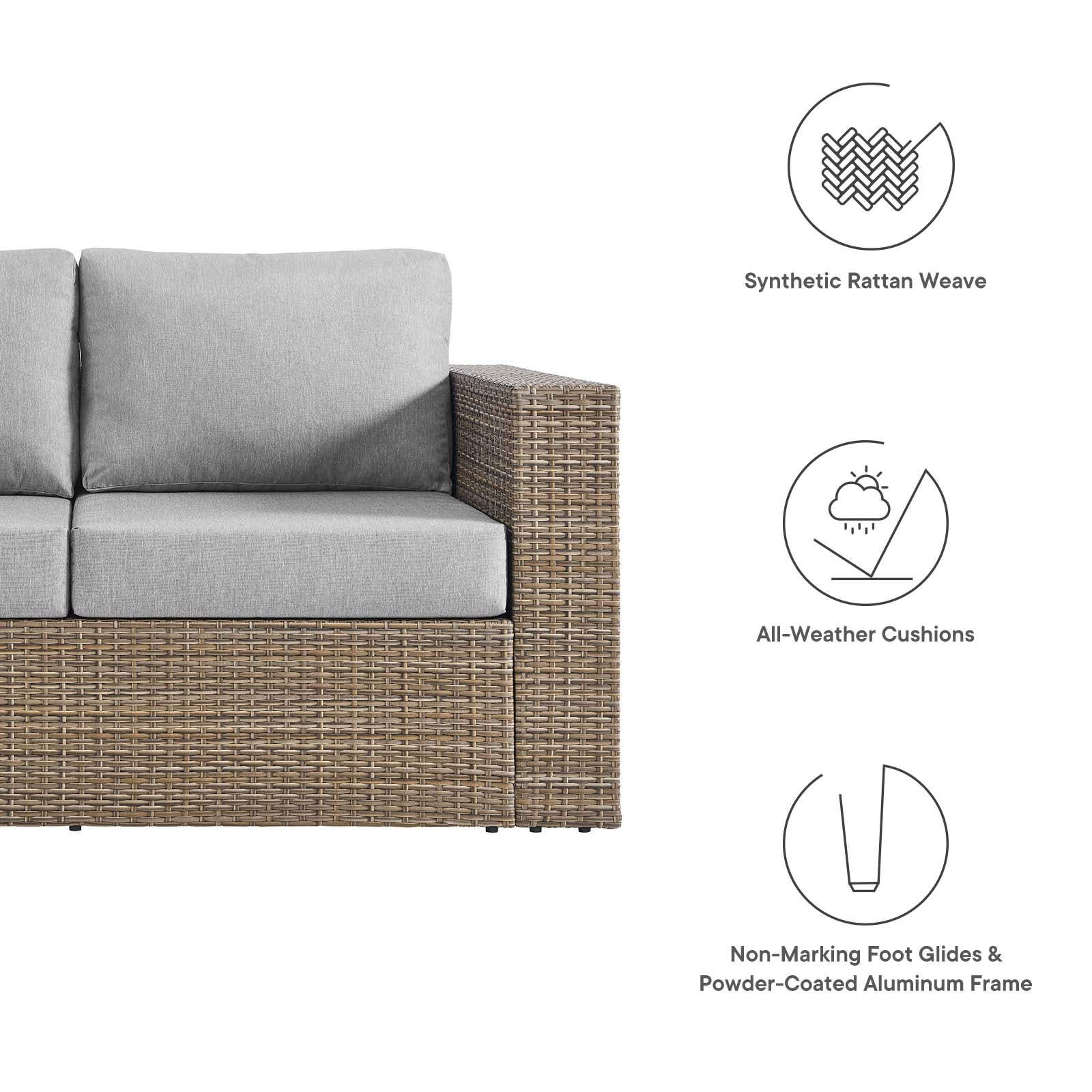 Convene Outdoor Patio Right-Arm Loveseat by Modway