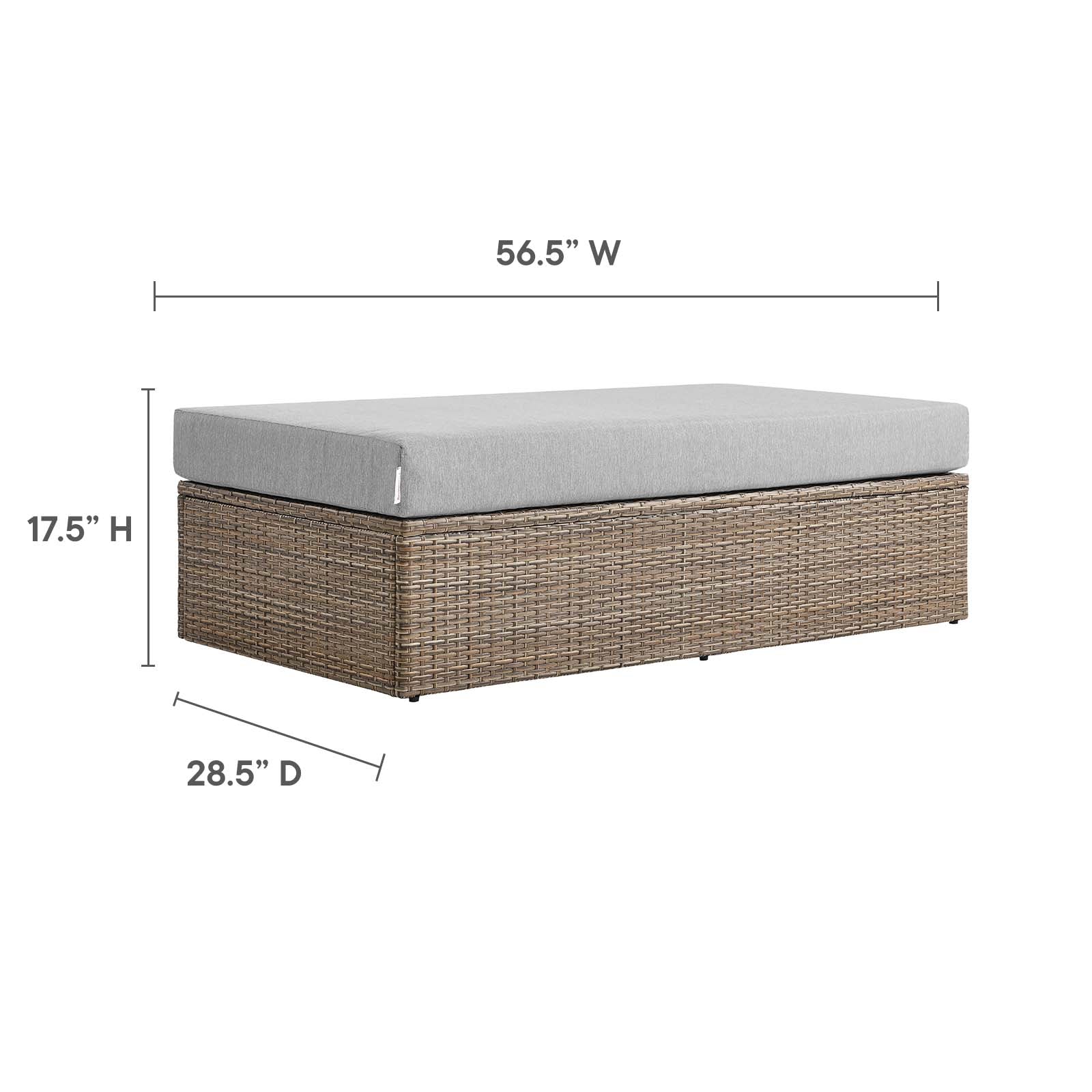 Convene Outdoor Patio Rectangle Ottoman by Modway
