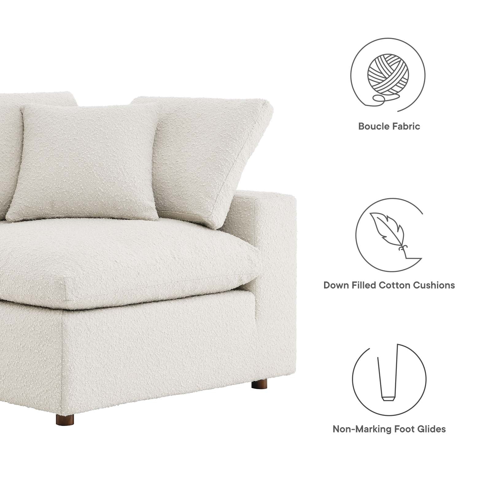 Commix Down Filled Overstuffed Boucle Fabric Corner Chair by Modway