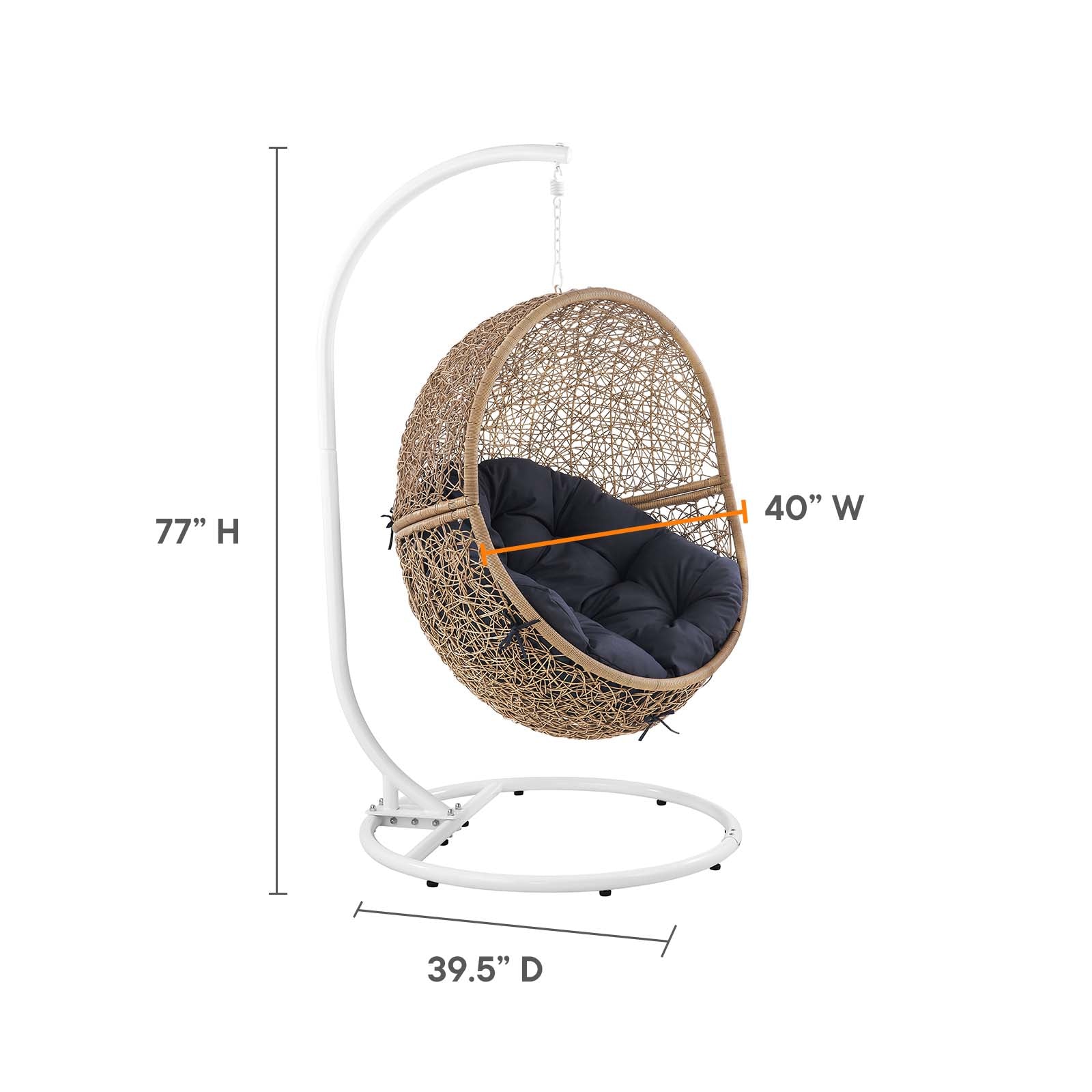 Encase Outdoor Patio Rattan Swing Chair by Modway