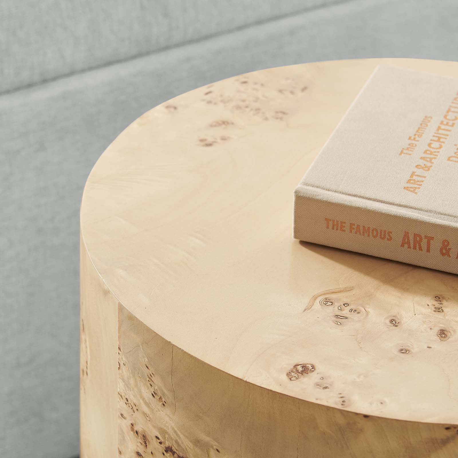 Cosmos 16" Round Burl Wood Side Table by Modway