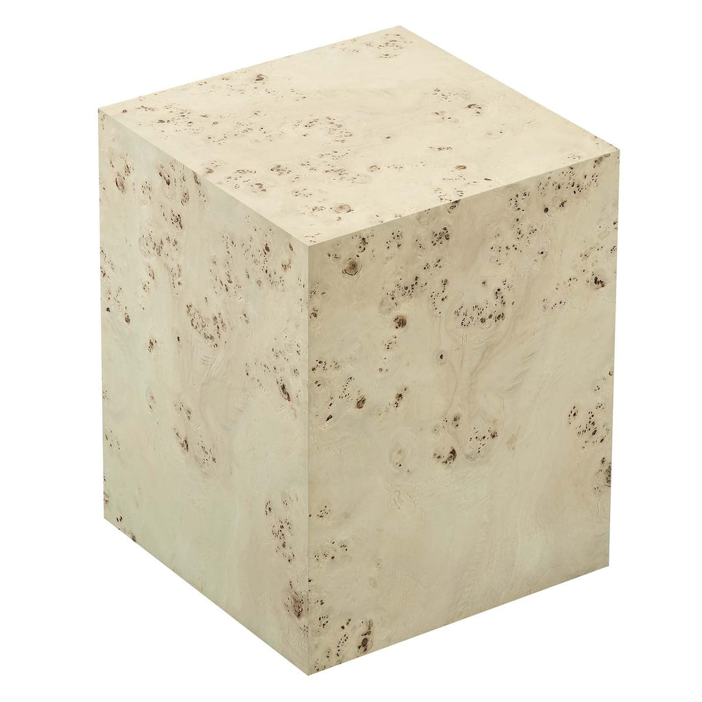 Cosmos 16" Square Burl Wood Side Table by Modway