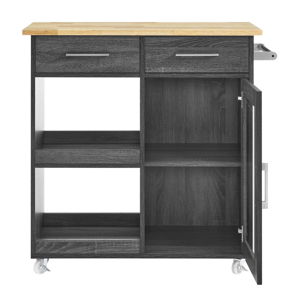 Culinary Kitchen Cart With Towel Bar by Modway