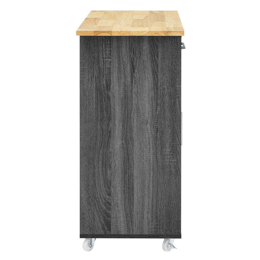 Culinary Kitchen Cart With Spice Rack by Modway
