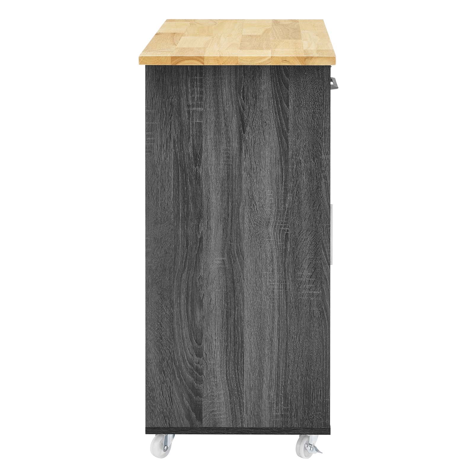Culinary Kitchen Cart With Spice Rack by Modway