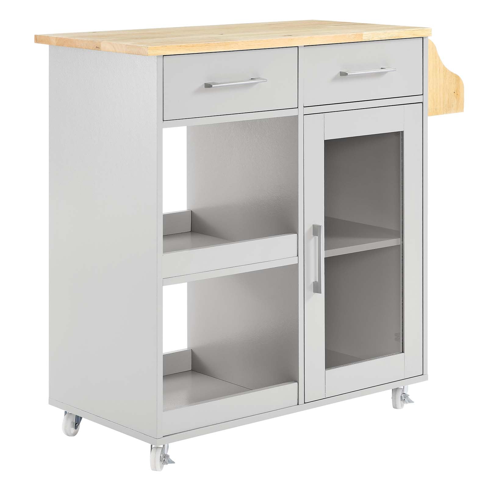 Culinary Kitchen Cart With Spice Rack by Modway