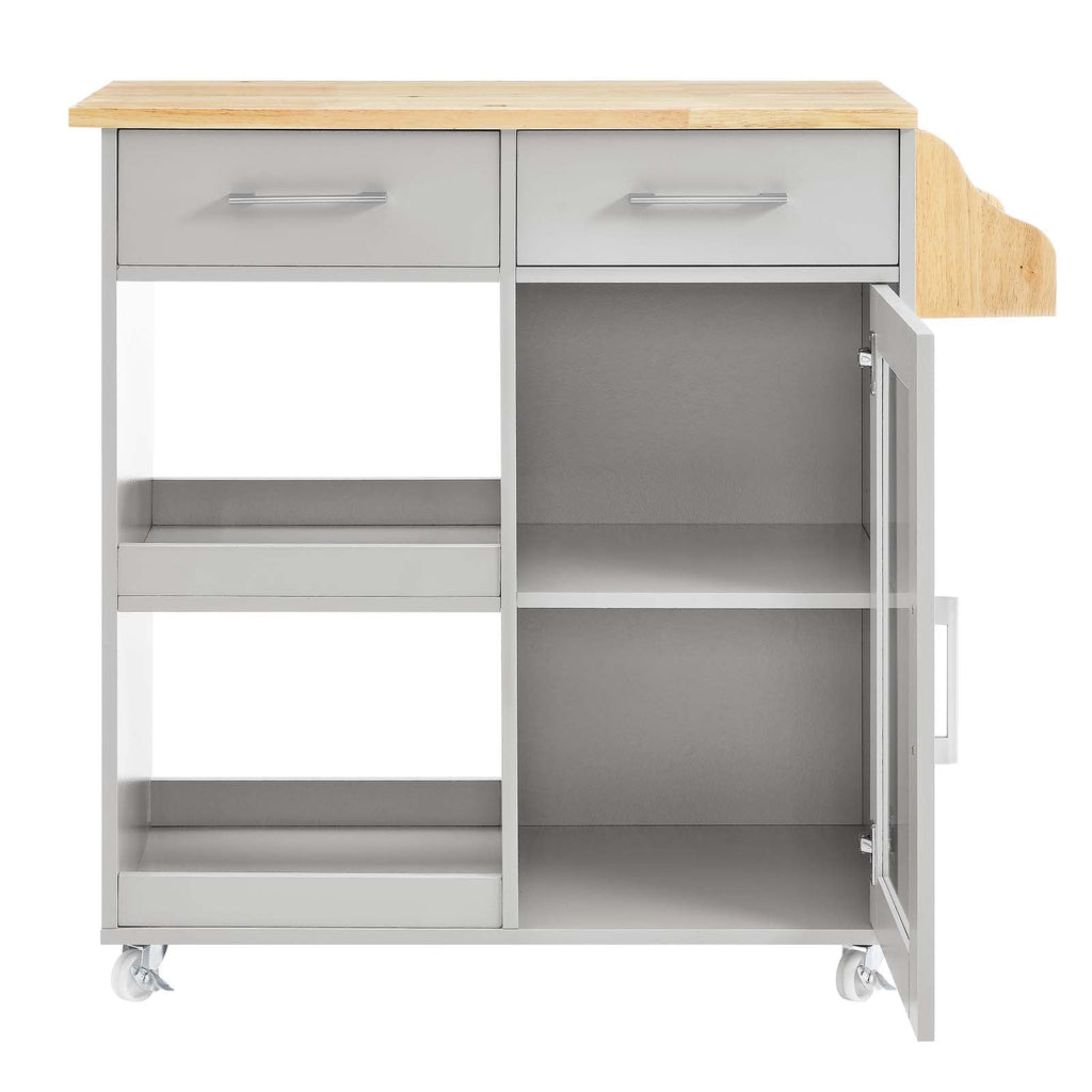Culinary Kitchen Cart With Spice Rack by Modway