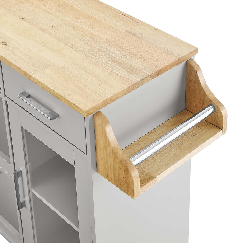 Culinary Kitchen Cart With Spice Rack by Modway