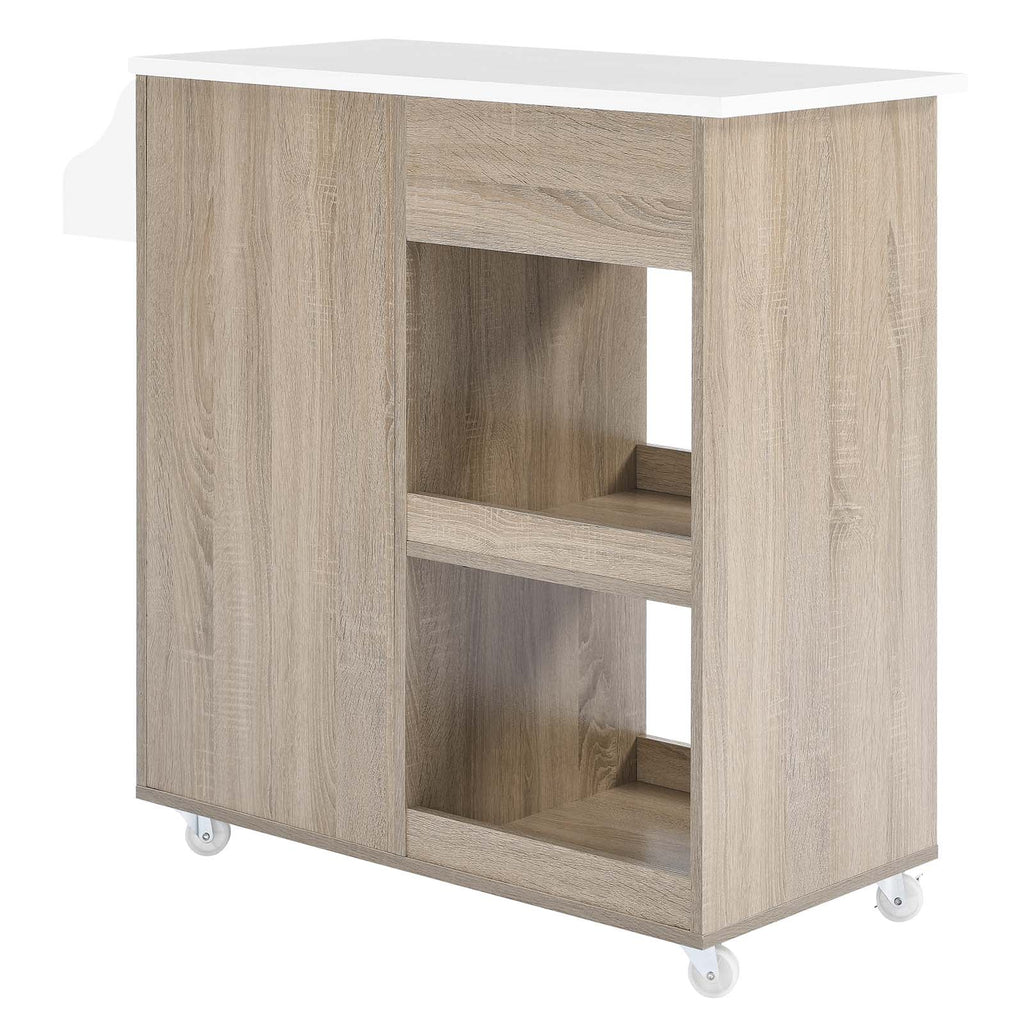 Culinary Kitchen Cart With Spice Rack by Modway