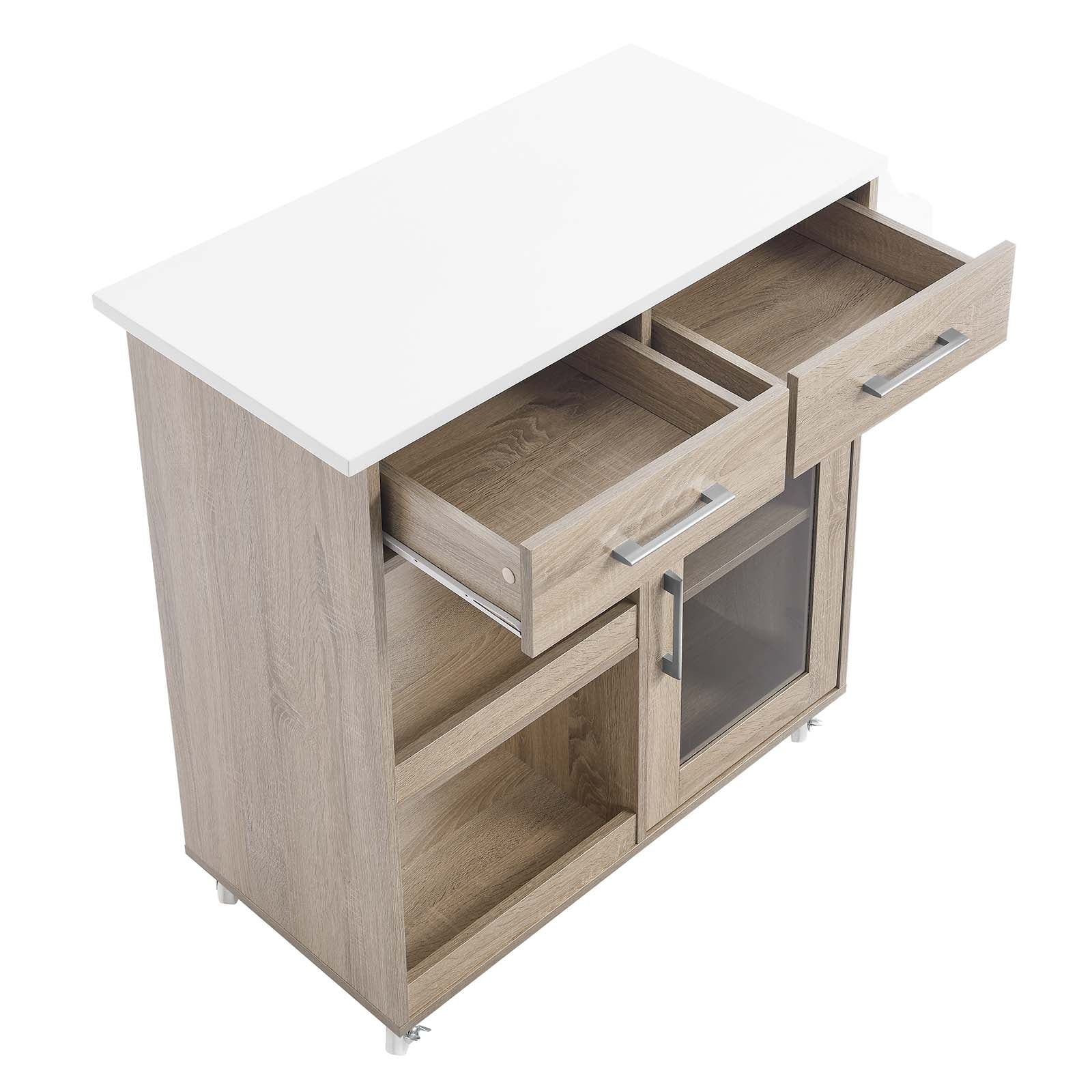 Culinary Kitchen Cart With Spice Rack by Modway