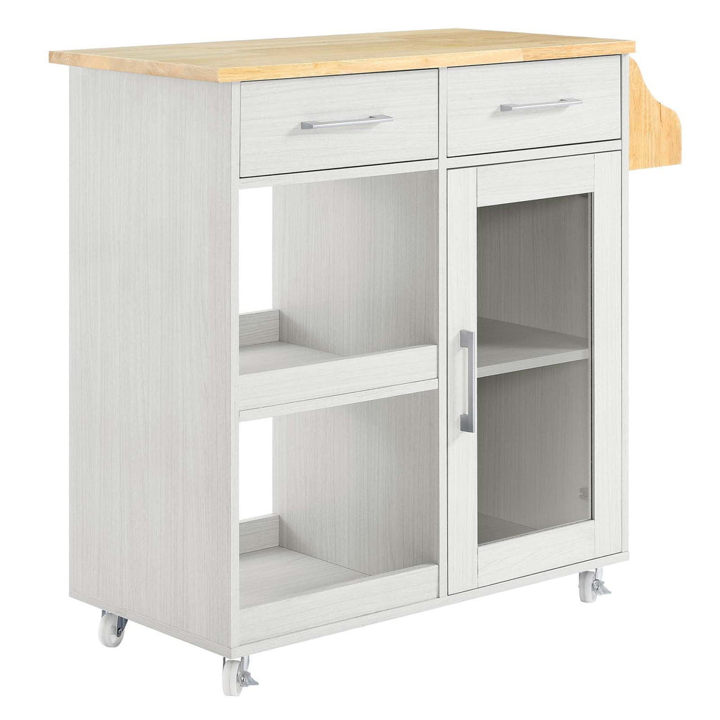 Culinary Kitchen Cart With Spice Rack by Modway