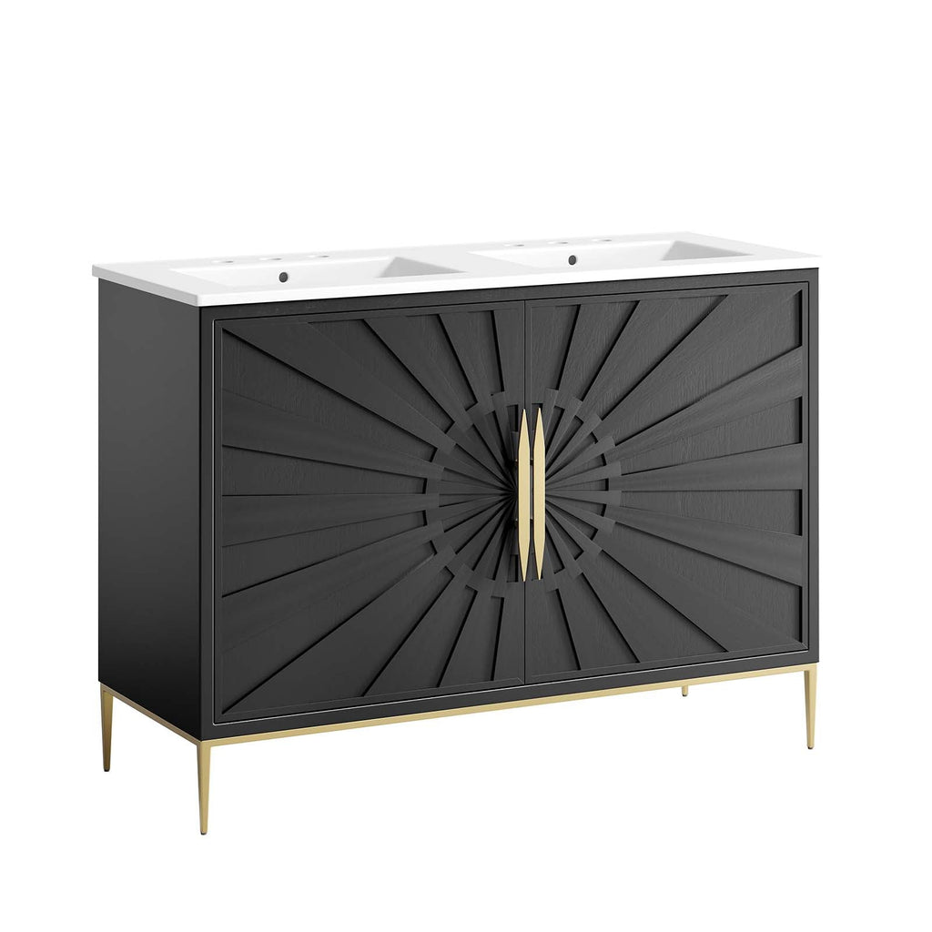 Awaken 48" Double Sink Bathroom Vanity by Modway