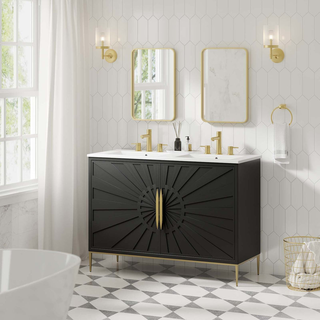 Awaken 48" Double Sink Bathroom Vanity by Modway