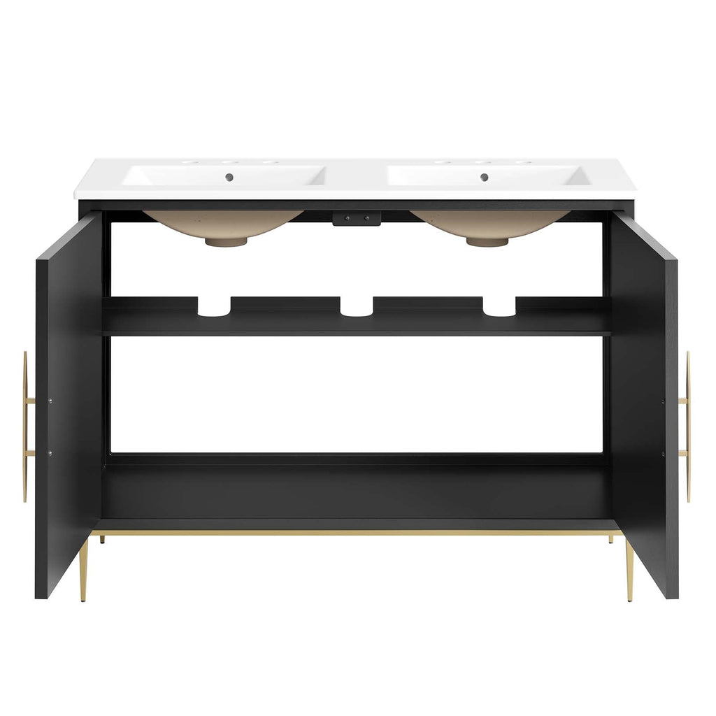 Awaken 48" Double Sink Bathroom Vanity by Modway