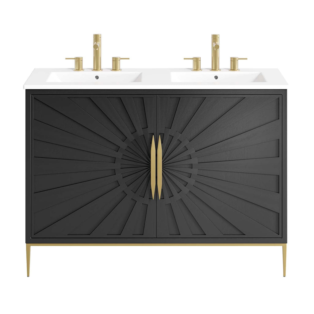 Awaken 48" Double Sink Bathroom Vanity by Modway