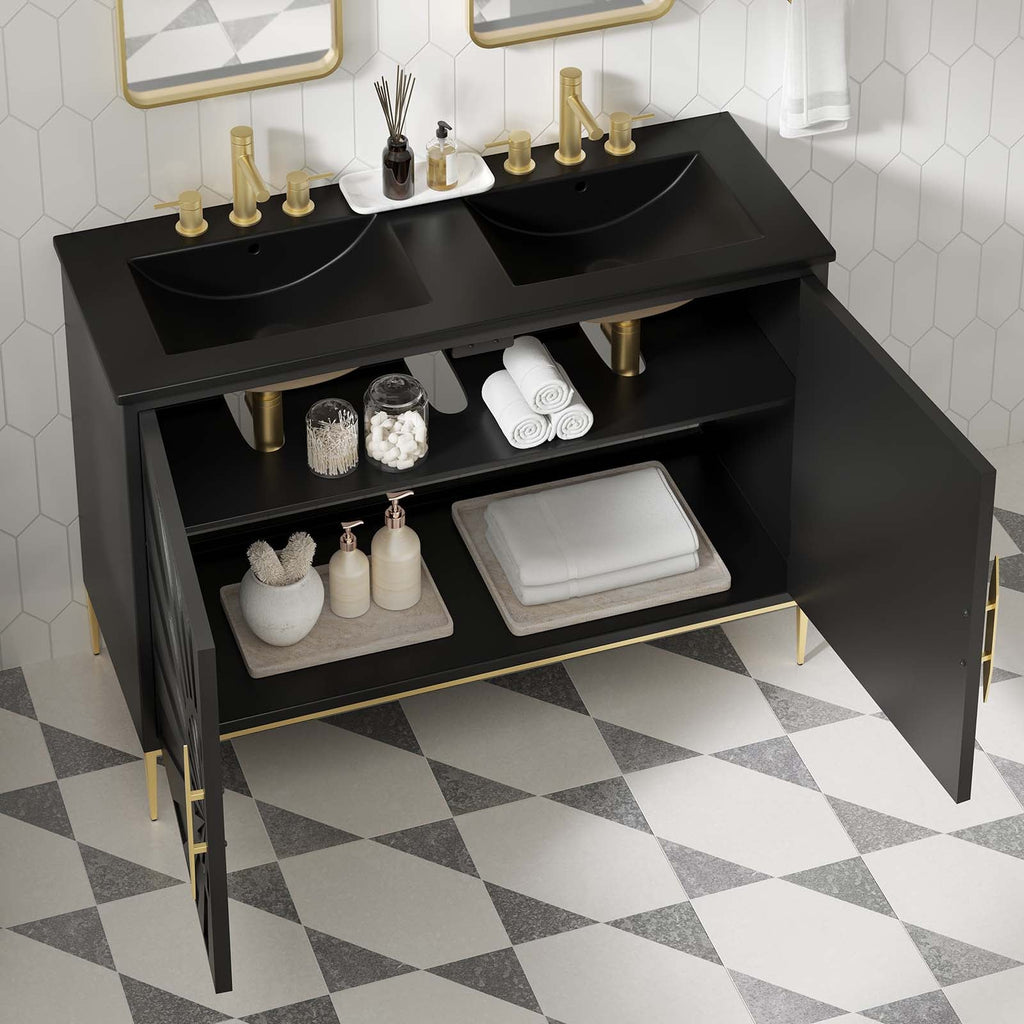 Awaken 48" Double Sink Bathroom Vanity by Modway