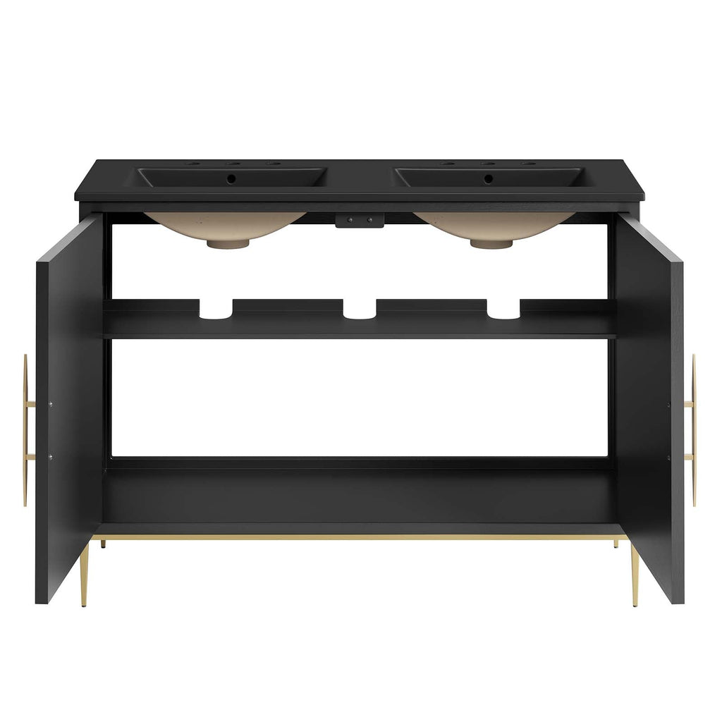Awaken 48" Double Sink Bathroom Vanity by Modway