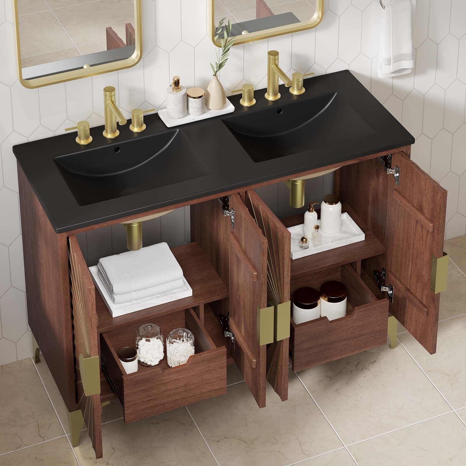 Daylight 48" Double Sink Bathroom Vanity by Modway