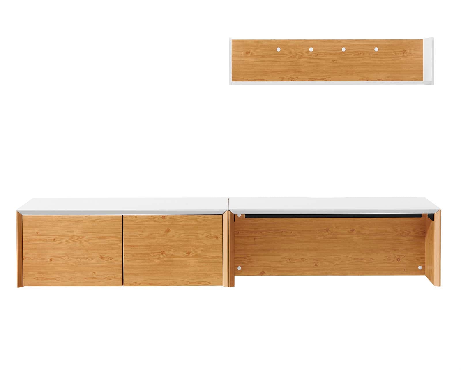 Kinetic 38" Wall-Mount Office Desk With Cabinet and Shelf by Modway