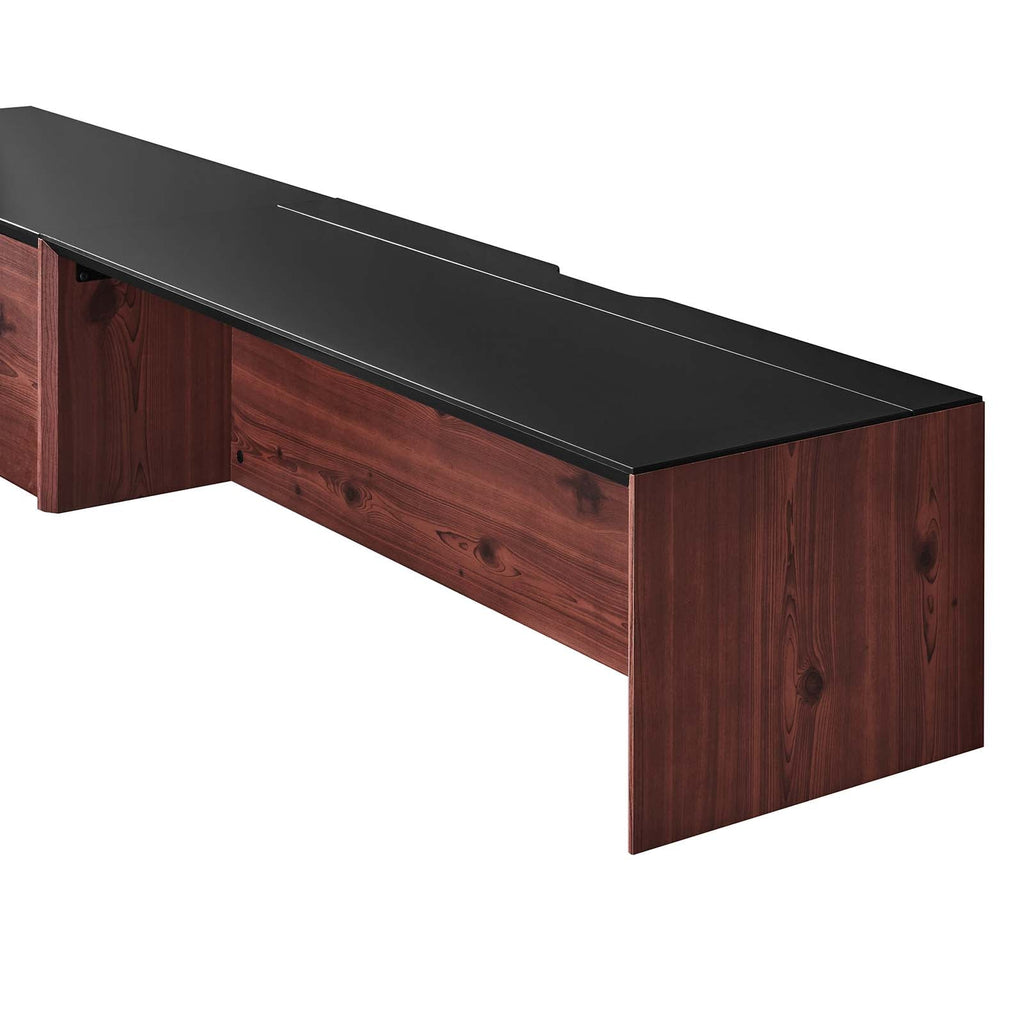 Kinetic 49" Wall-Mount Office Desk With Cabinet and Shelf by Modway
