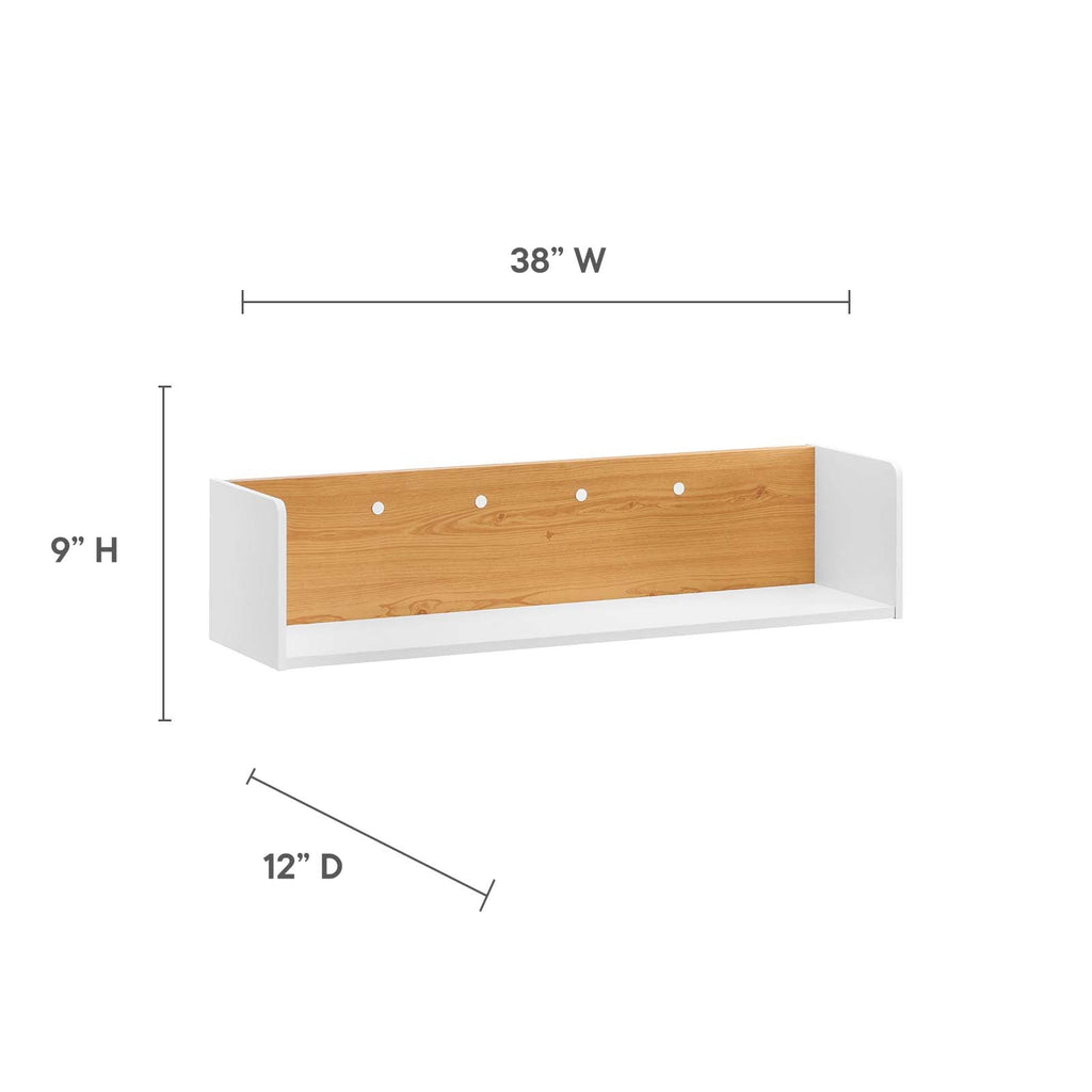 Kinetic 49" Wall-Mount Office Desk With Cabinet and Shelf by Modway