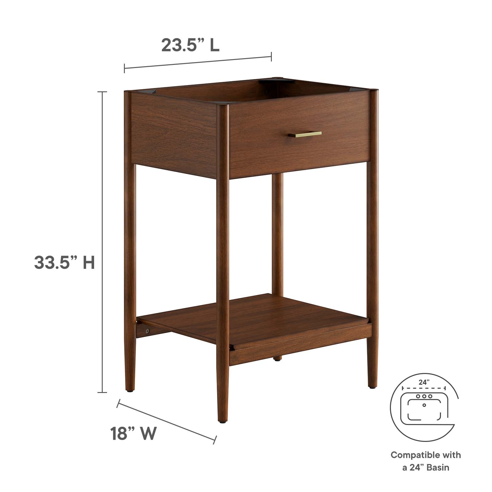 Zaire 24" Bathroom Vanity Cabinet (Sink Basin Not Included) by Modway