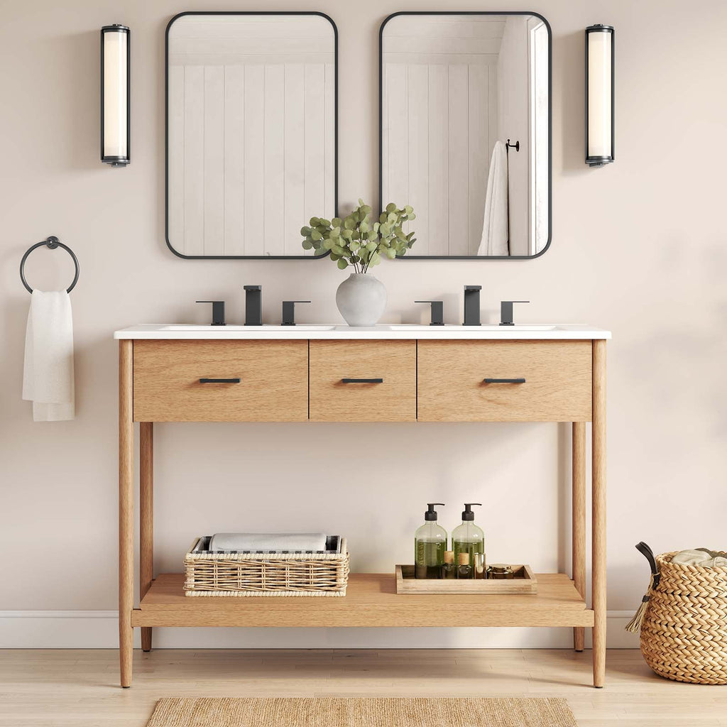 Zaire 48Ó Double Sink Compatible Bathroom Vanity Cabinet (Sink Basin Not Included) by Modway