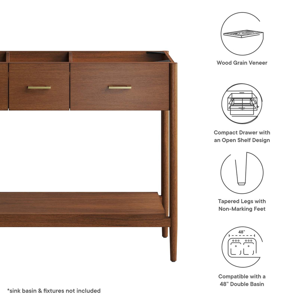 Zaire 48Ó Double Sink Compatible Bathroom Vanity Cabinet (Sink Basin Not Included) by Modway