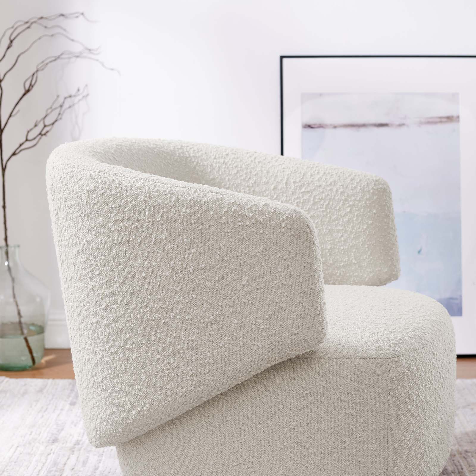 Celestia Boucle Fabric Swivel Chair by Modway