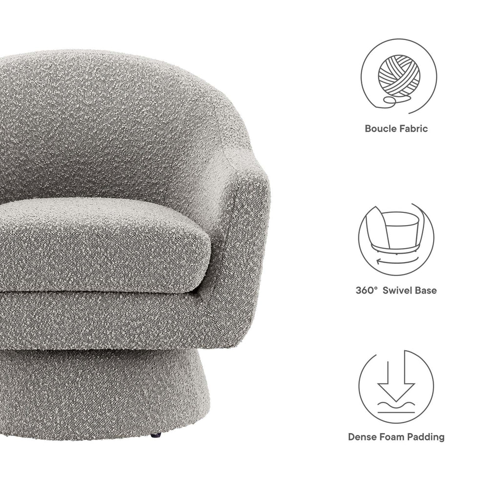 Astral Boucle Fabric Swivel Chair by Modway